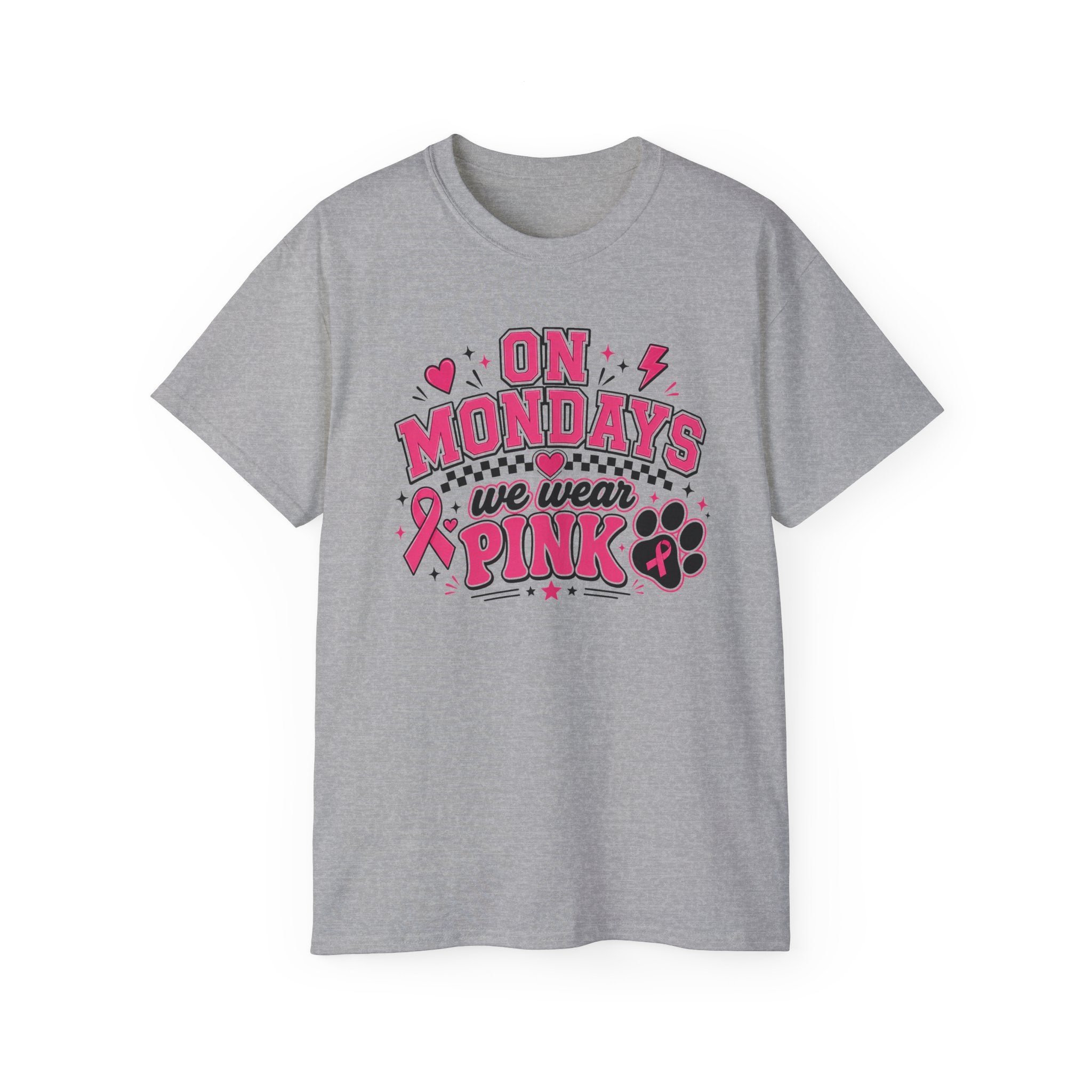 T-Shirt — "On Mondays We Wear Pink" Breast Cancer Awareness Tee