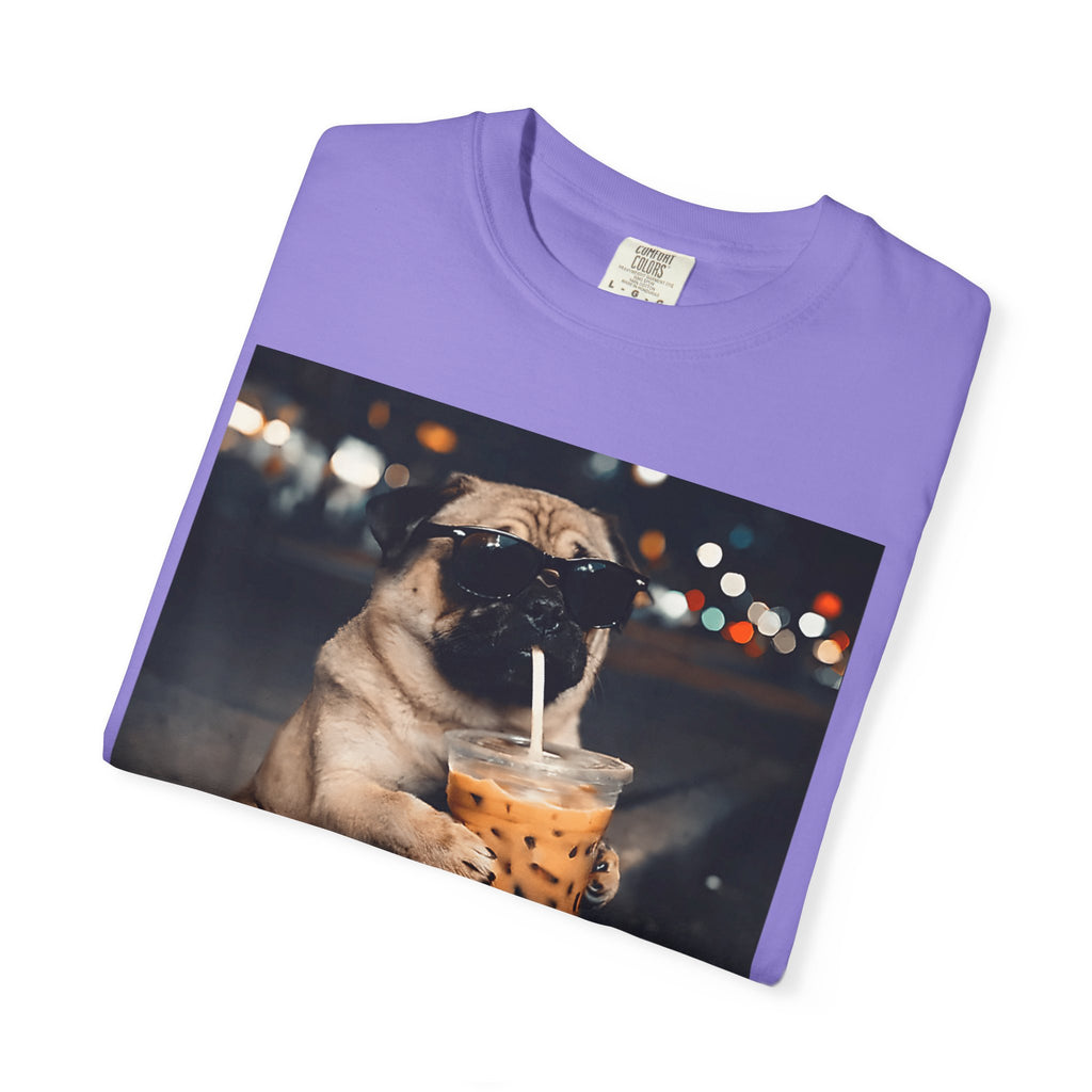 Pug Drinking Boba T‑Shirt — Cute Dog Bubble Tea Graphic Tee