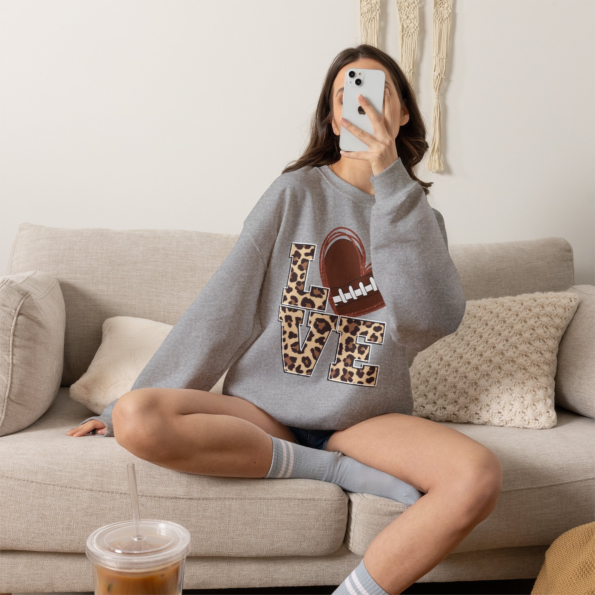 Football Love Leopard Sweatshirt
