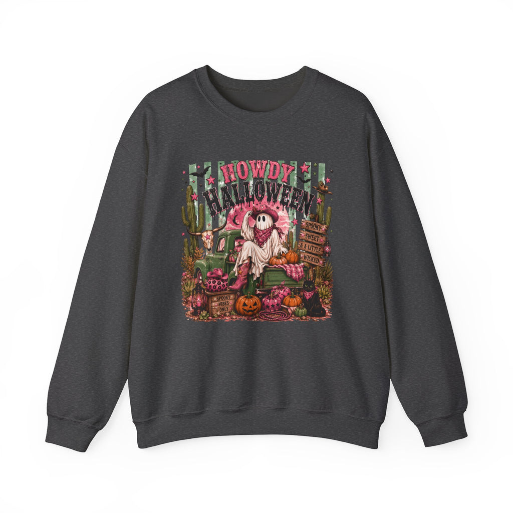 Howdy Halloween Crewneck Sweatshirt – Southwestern Ghost Pumpkin Fall Sweatshirt