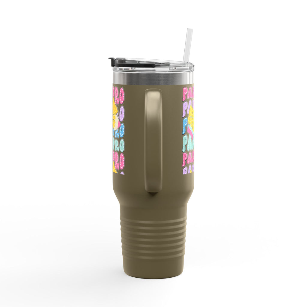 40oz Insulated Travel Mug — Colorful 'PARA' Pattern with Bow Design