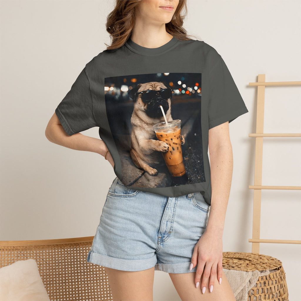 Pug Drinking Boba T‑Shirt — Cute Dog Bubble Tea Graphic Tee