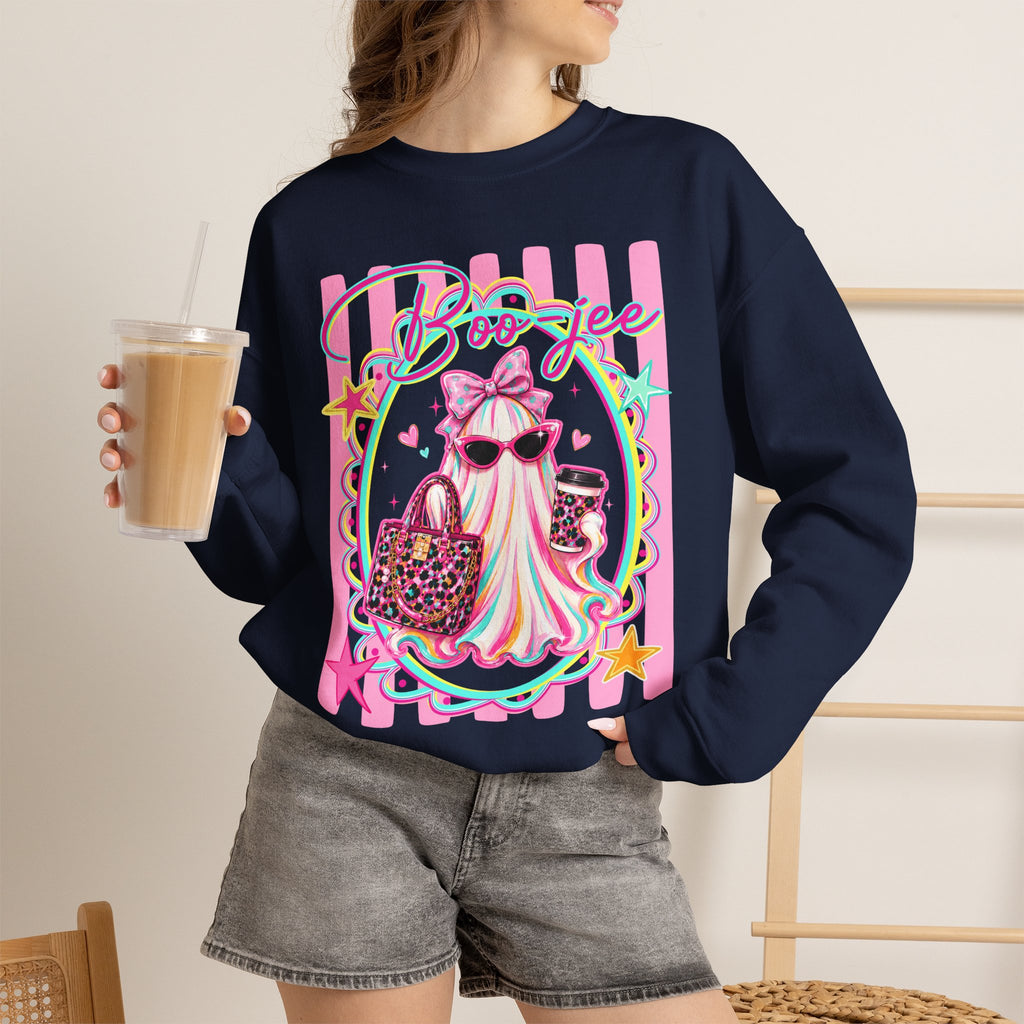 Halloween Crewneck Sweatshirt — "Boo-jee" Cute Ghost Fashion Graphic