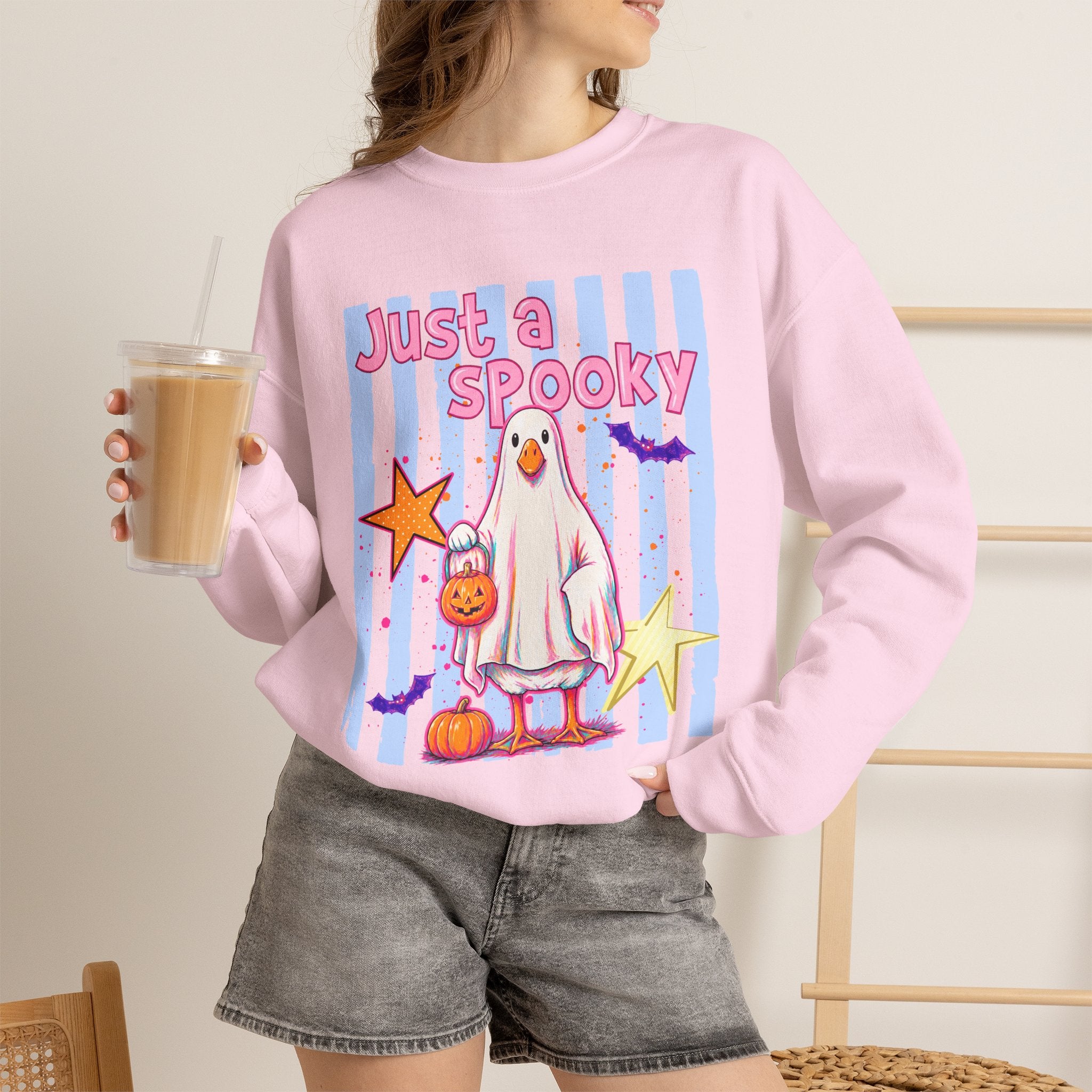 Ghost Costume Sweatshirt — "Just a Spooky" Cute Halloween Crewneck