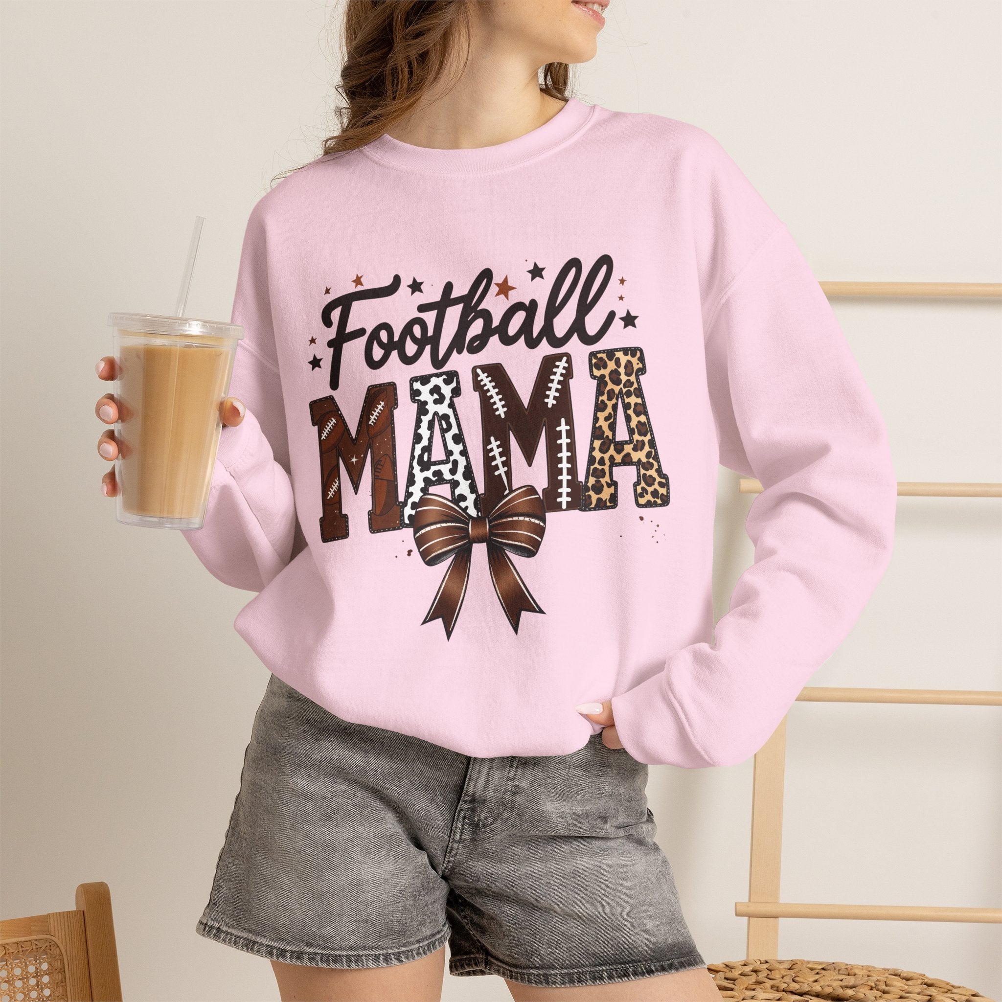 Football Mama Sweatshirt – Leopard Print Football Mom Crewneck