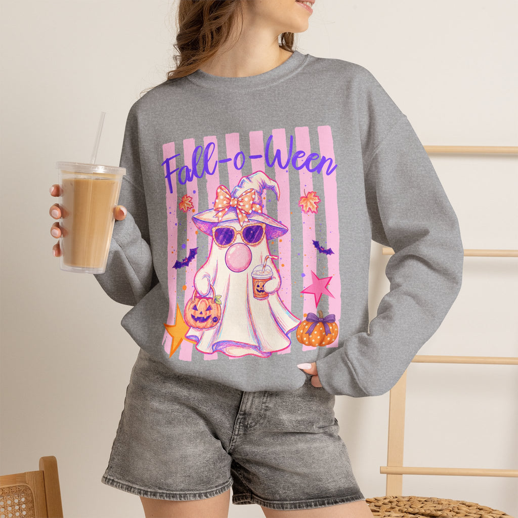 Fall-o-Ween Ghost Sweatshirt – Cute Pastel Halloween Crewneck