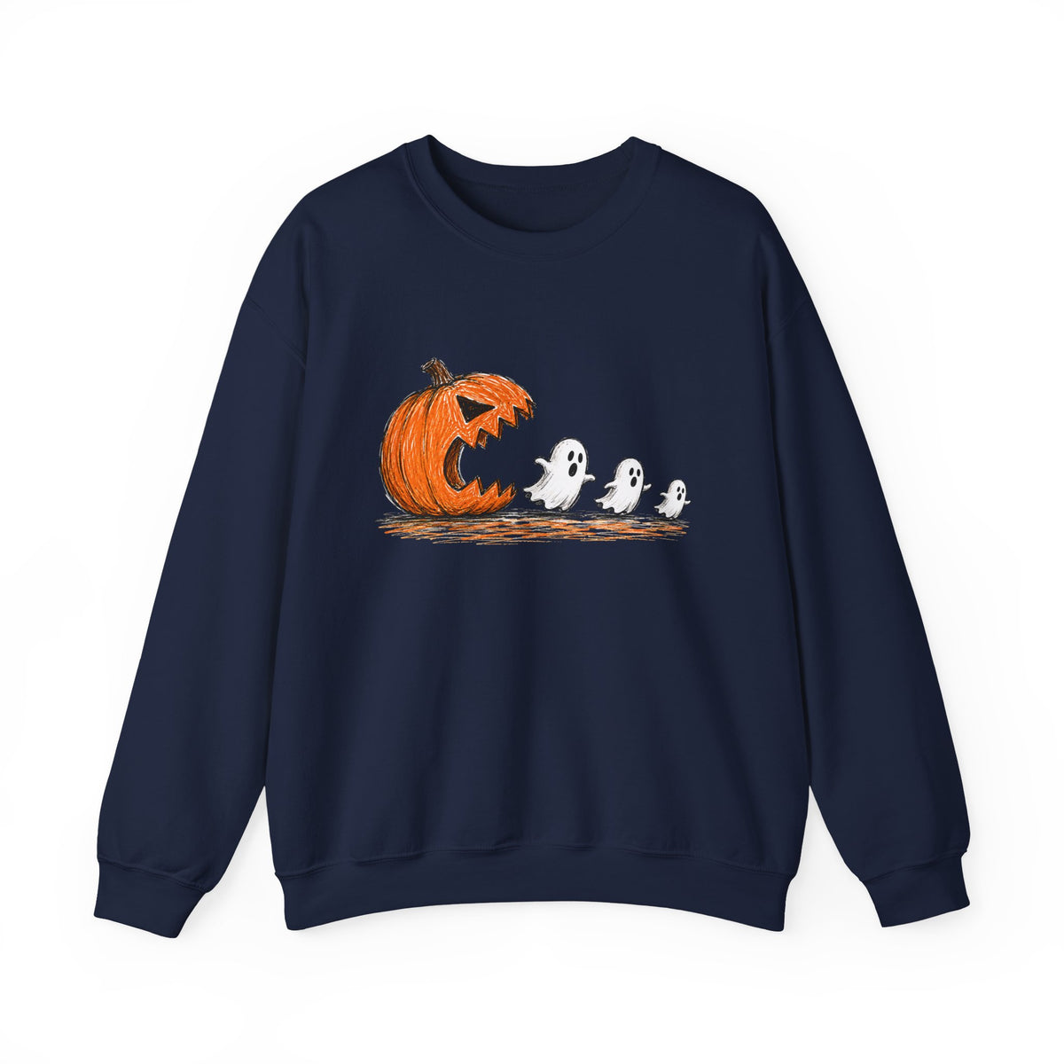 Halloween Pumpkin & Ghosts Crewneck Sweatshirt