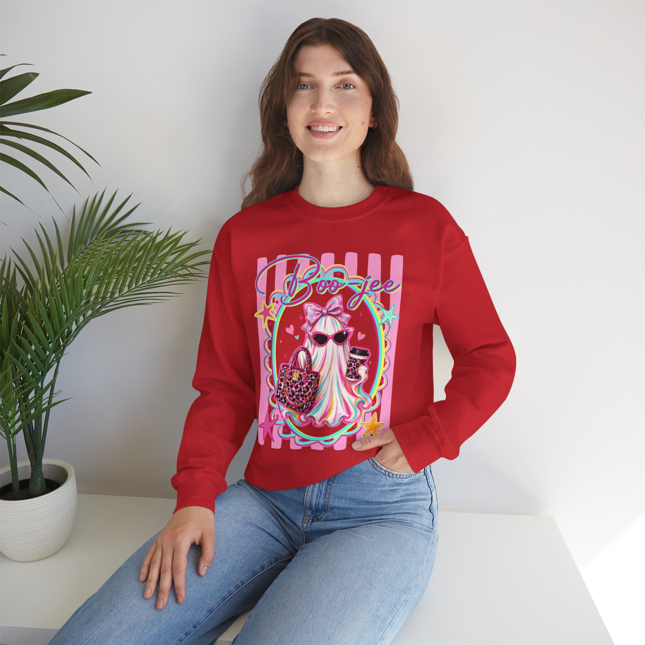 Halloween Crewneck Sweatshirt — "Boo-jee" Cute Ghost Fashion Graphic