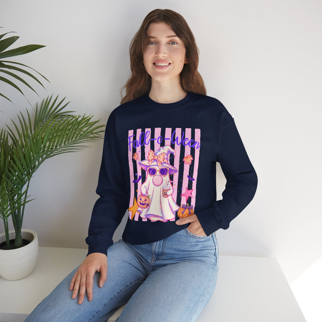 Fall-o-Ween Ghost Sweatshirt – Cute Pastel Halloween Crewneck