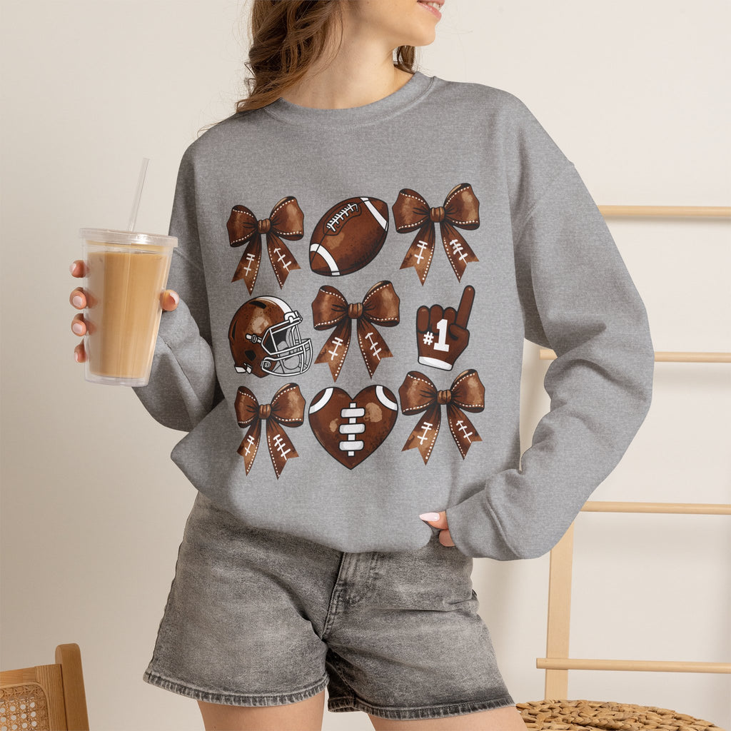 Football Ribbon Icons Crewneck Sweatshirt