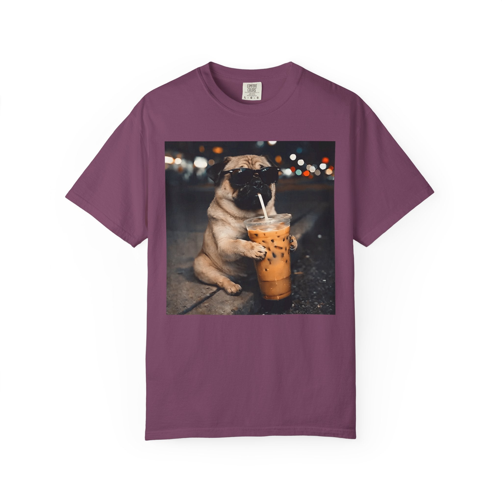Pug Drinking Boba T‑Shirt — Cute Dog Bubble Tea Graphic Tee