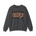 Football Vibes Crewneck Sweatshirt — Retro Checkerboard Football Graphic