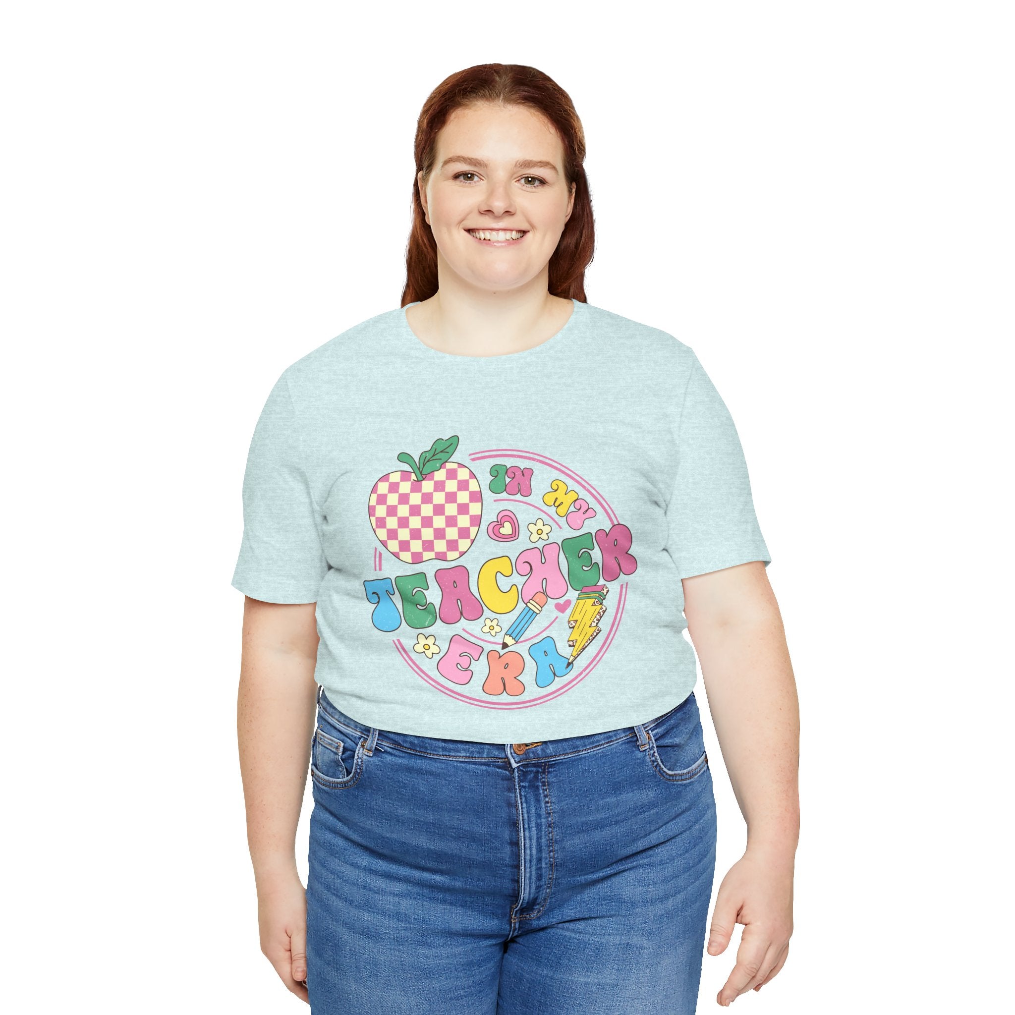 Teacher Vibes Tee — Cute Retro Apple Classroom Graphic T-Shirt