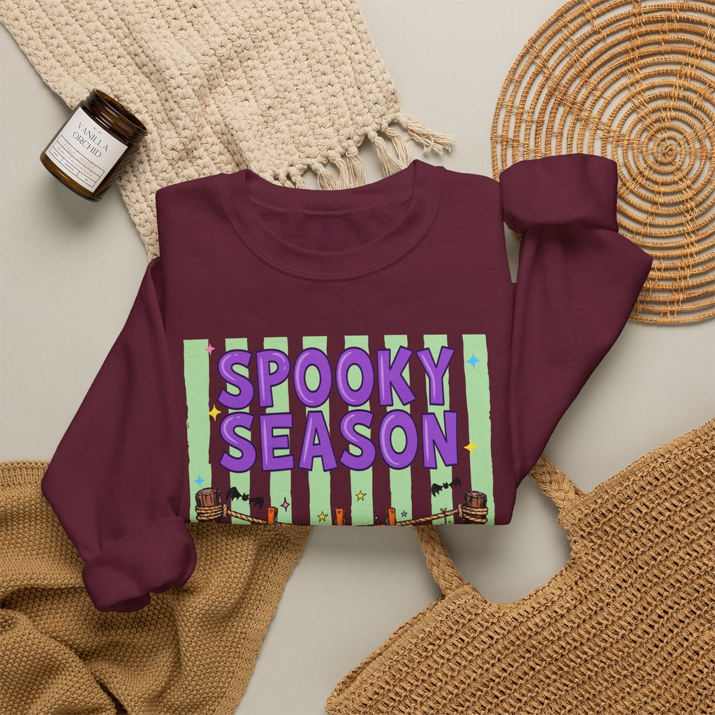 Sweatshirt — "Spooky Season" Ghost, Witch & Cat Halloween Crewneck
