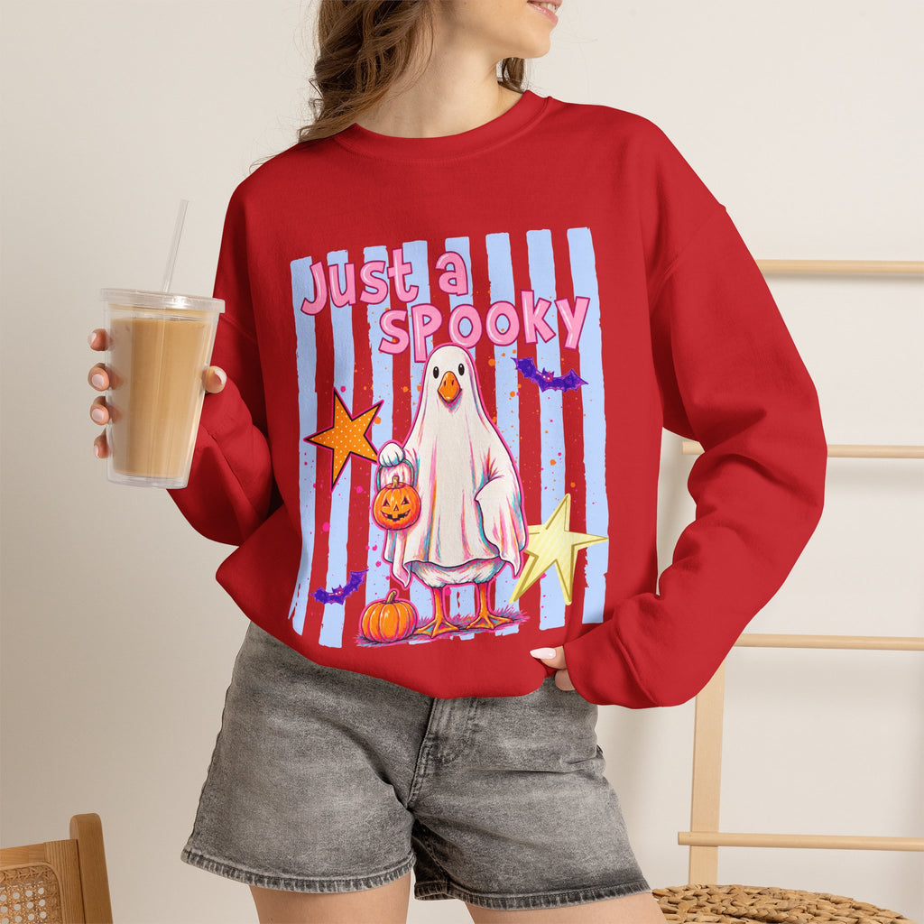 Ghost Costume Sweatshirt — "Just a Spooky" Cute Halloween Crewneck