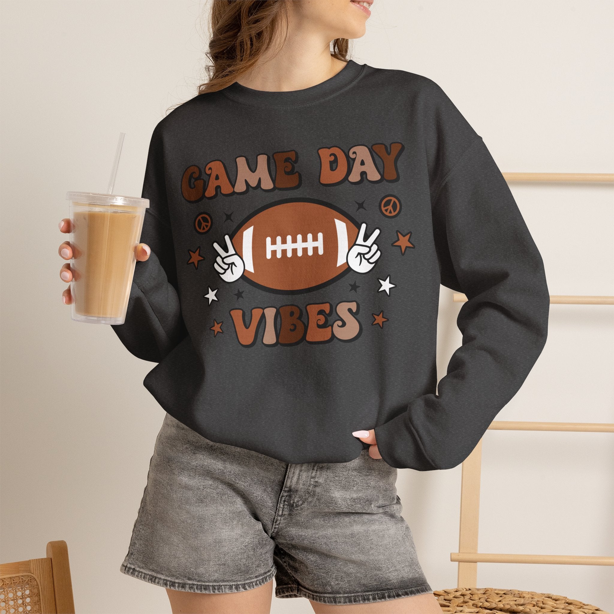 Game Day Vibes Sweatshirt — Retro Football Crewneck