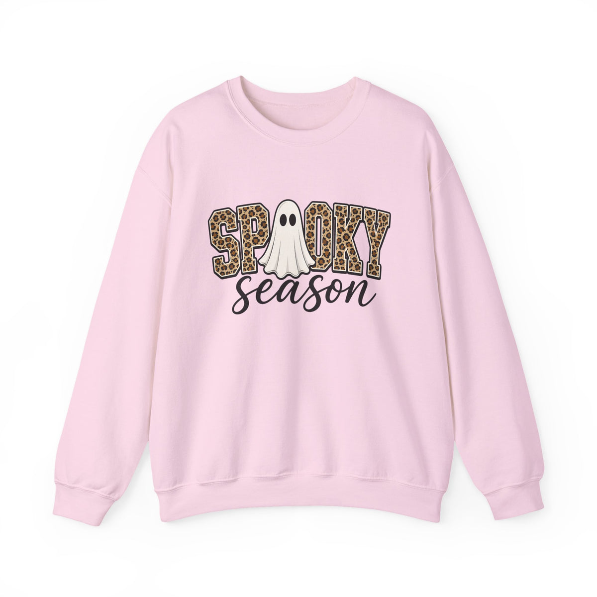 Spooky Season Sweatshirt - Leopard Print Ghost Halloween Crewneck