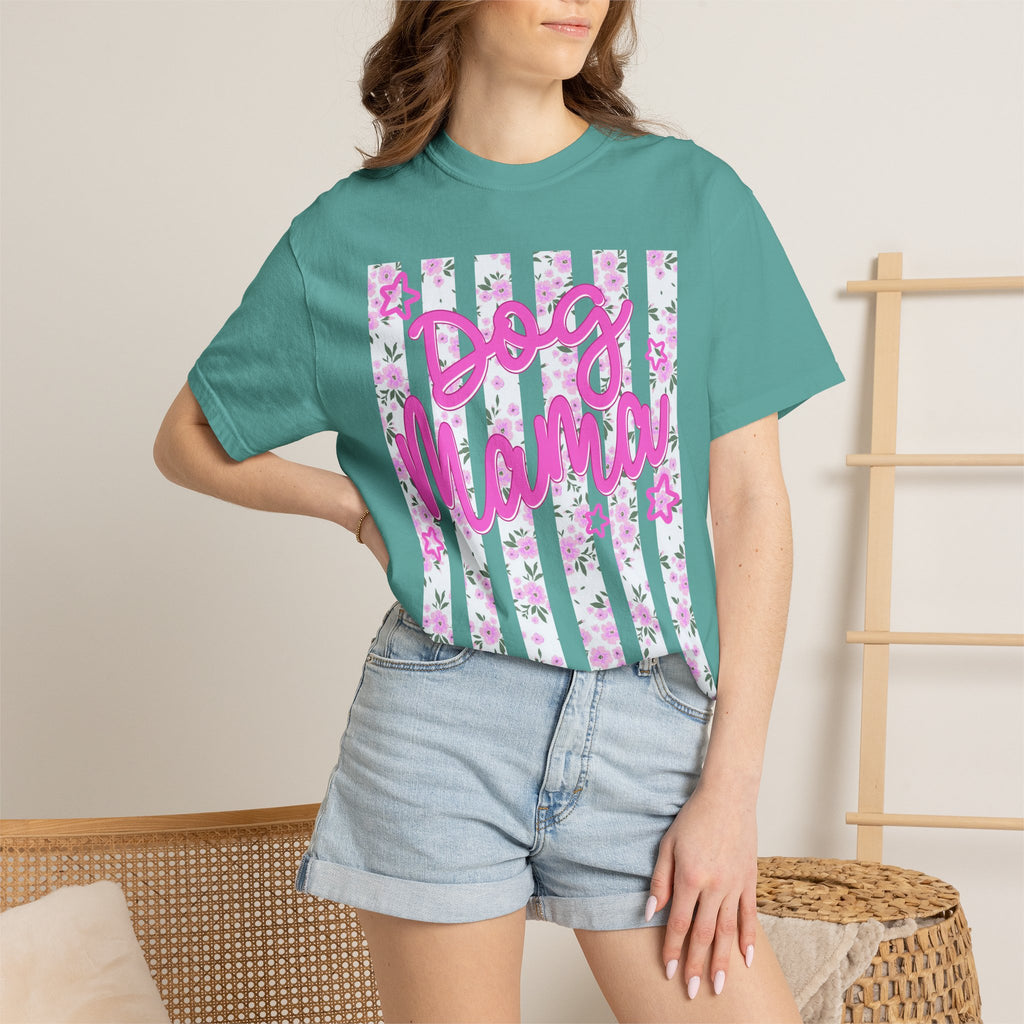 Dog Mama Floral Flag T-Shirt