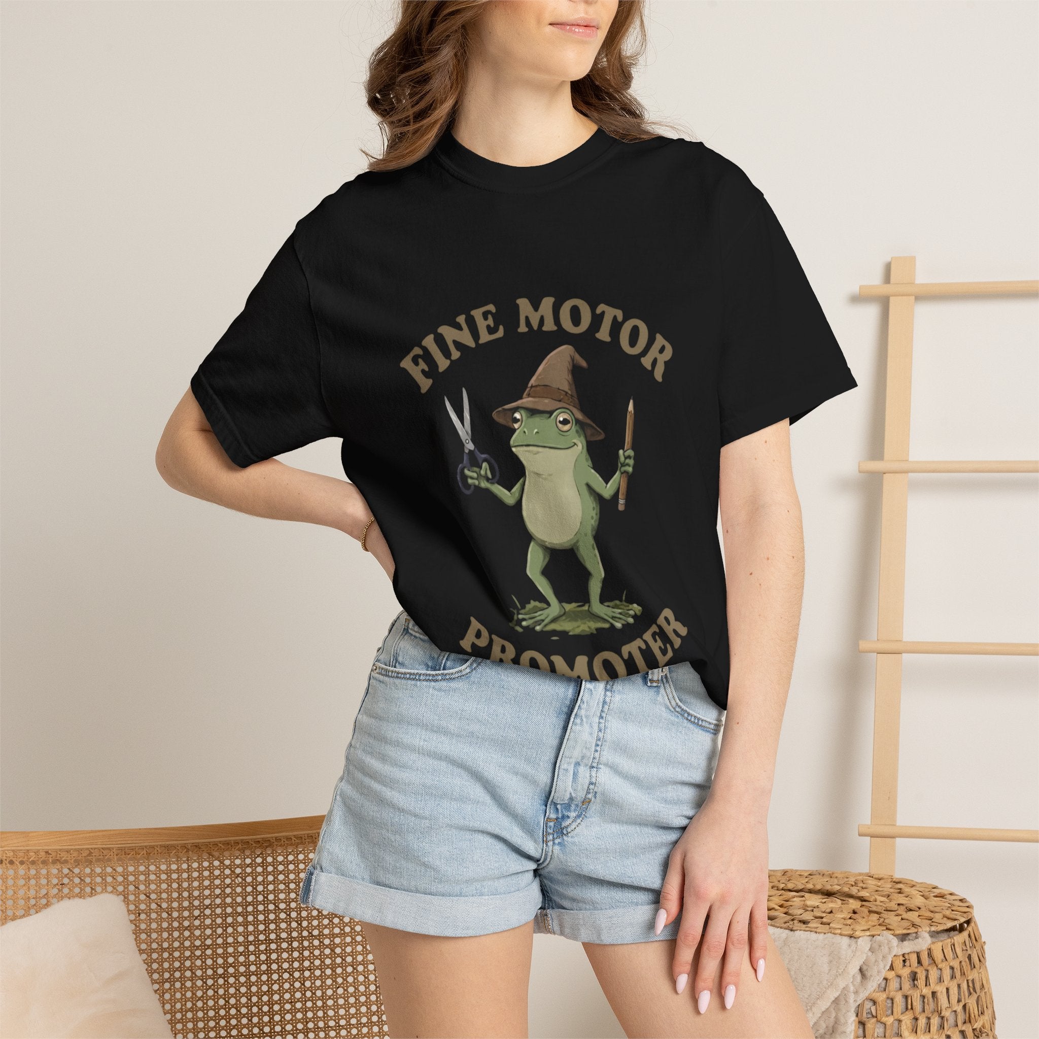 Fine Motor Promoter T-Shirt — Cute Frog Teacher Occupational Therapy Tee