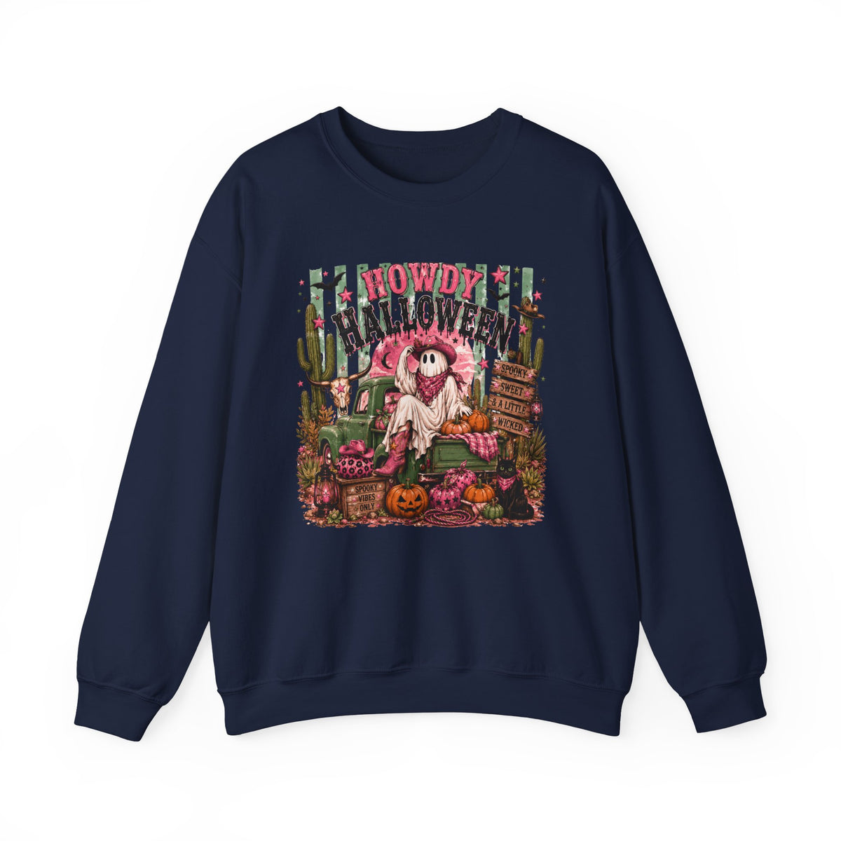 Howdy Halloween Crewneck Sweatshirt – Southwestern Ghost Pumpkin Fall Sweatshirt