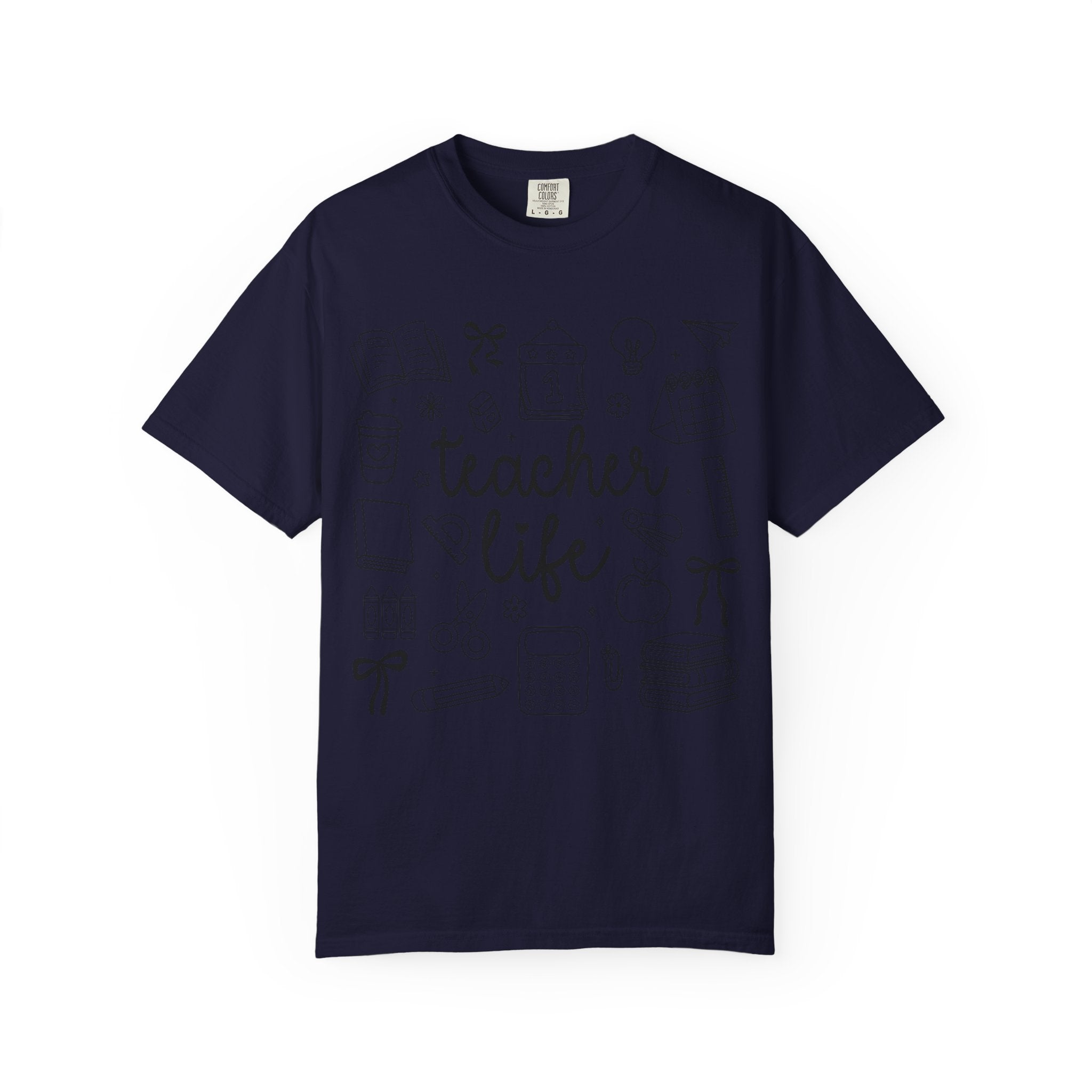 Teacher Life T-Shirt — School Supplies Sketch Graphic Tee