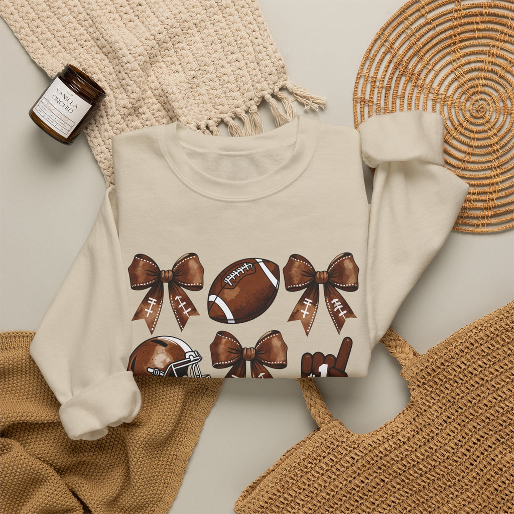 Football Ribbon Icons Crewneck Sweatshirt