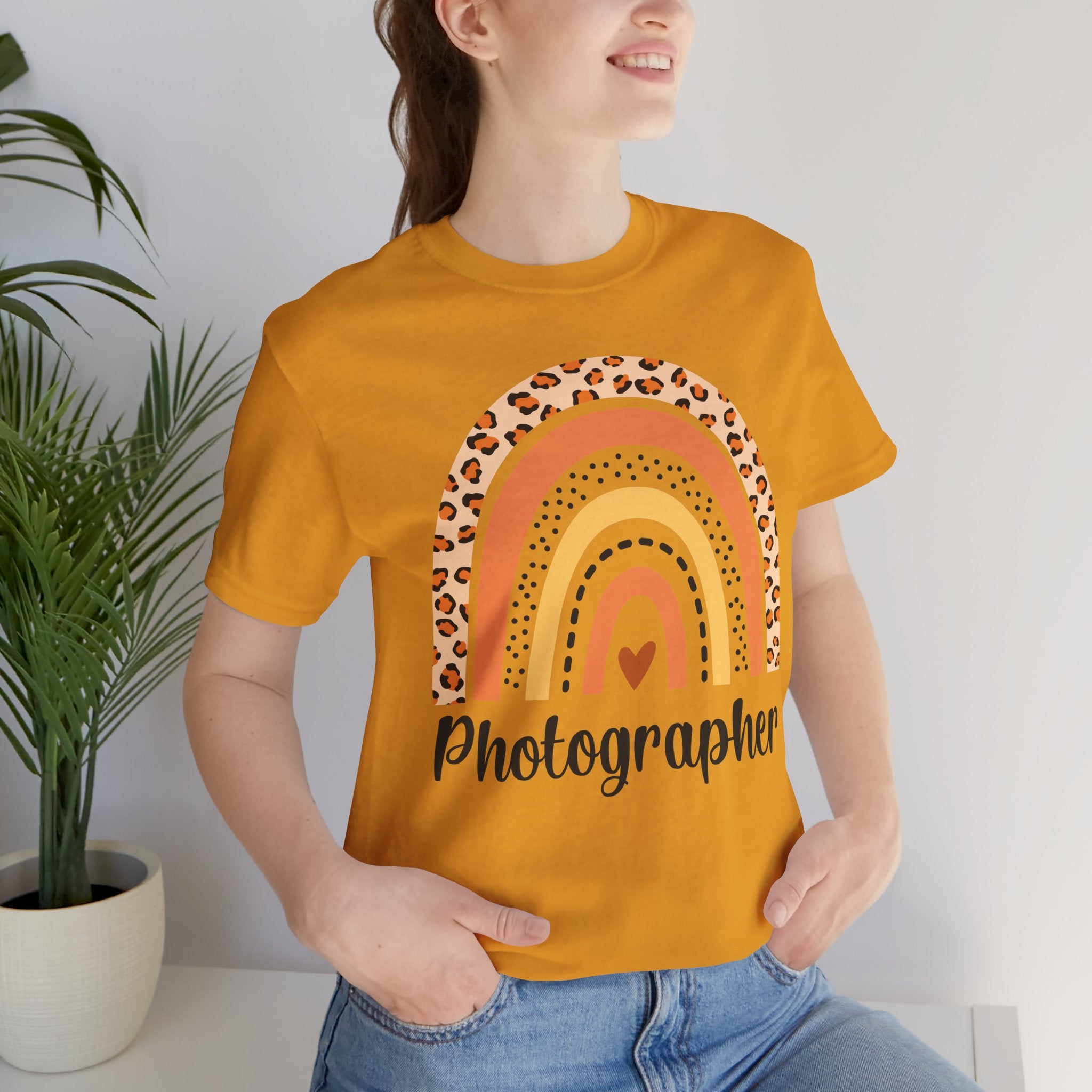 Photographer Rainbow Tee — Leopard Print Rainbow Graphic T-Shirt for Photographers