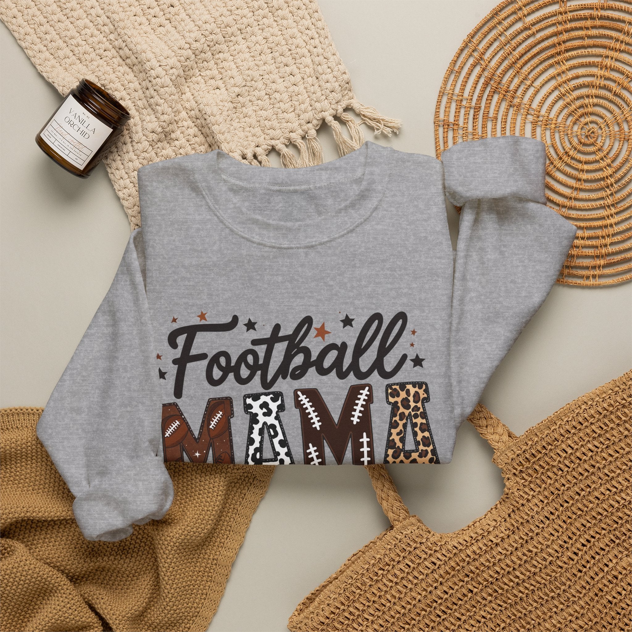 Football Mama Sweatshirt – Leopard Print Football Mom Crewneck