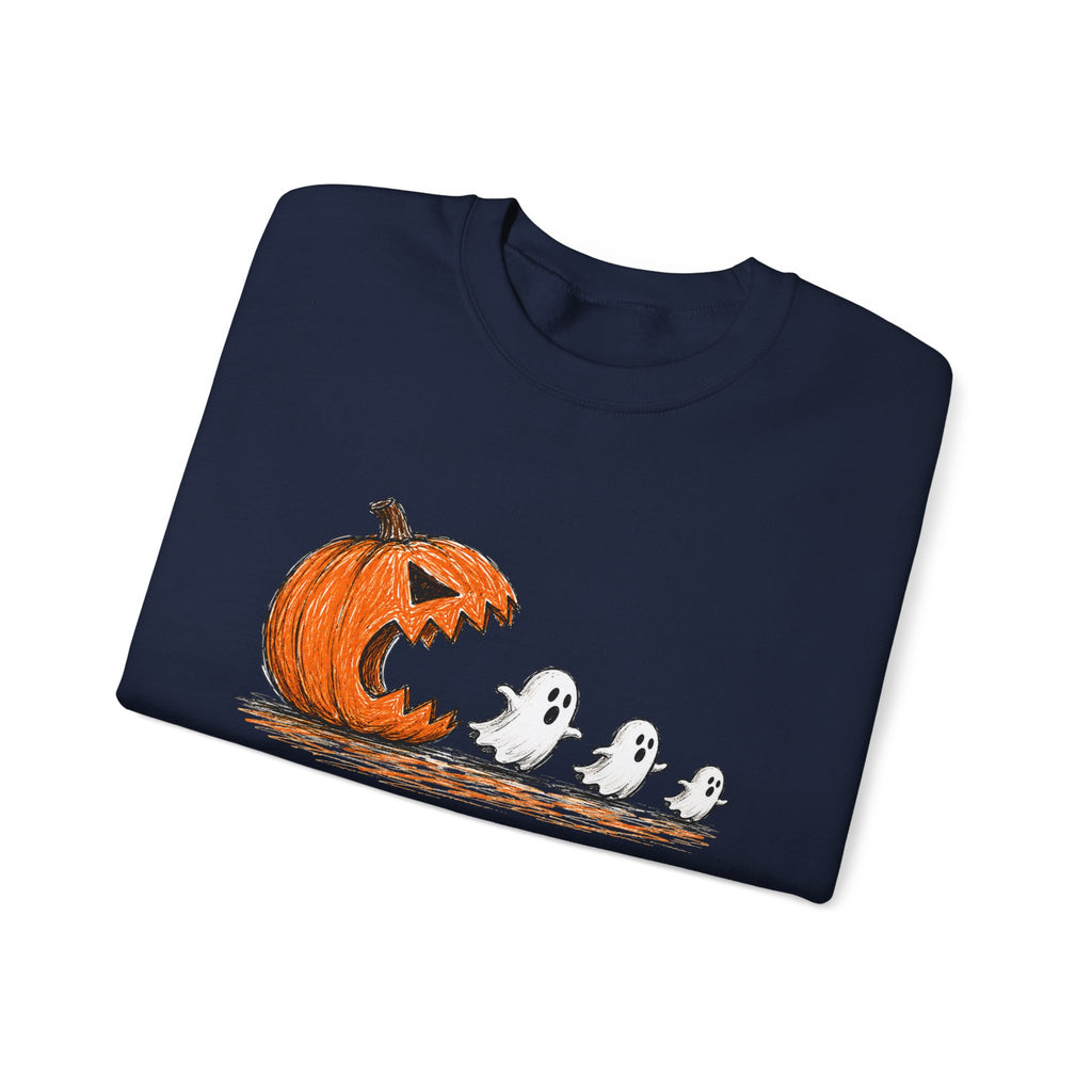 Halloween Pumpkin & Ghosts Crewneck Sweatshirt