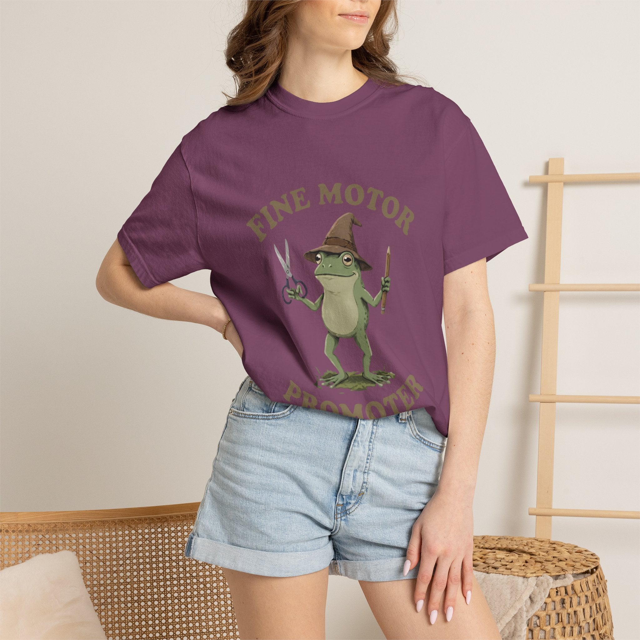 Fine Motor Promoter T-Shirt — Cute Frog Teacher Occupational Therapy Tee