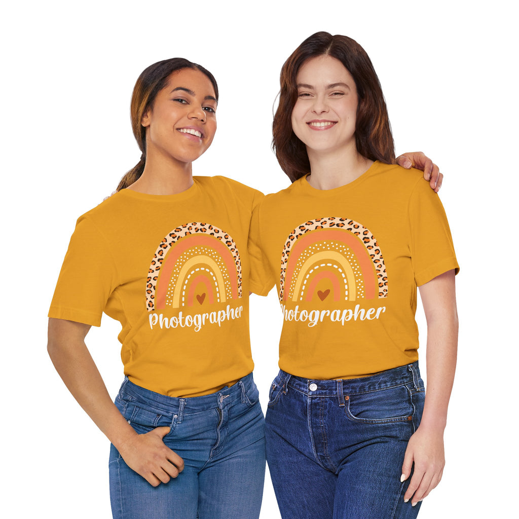 Leopard Rainbow  Photographer Tee — Boho Heart Graphic T-Shirt