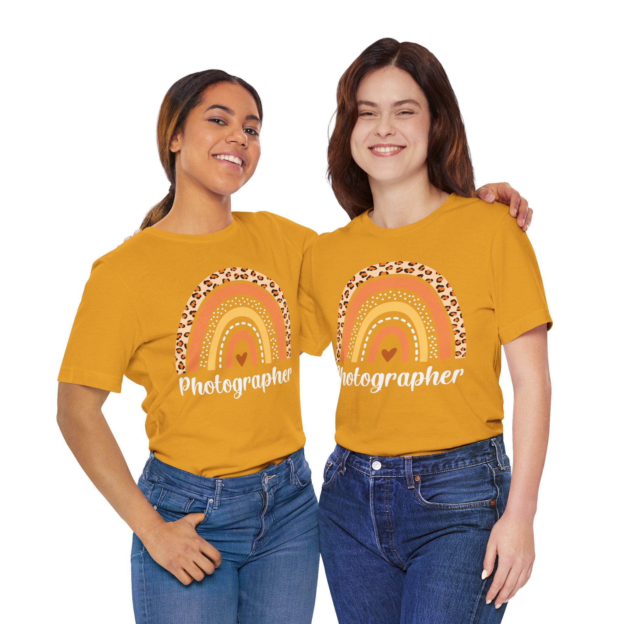 Leopard Rainbow  Photographer Tee — Boho Heart Graphic T-Shirt