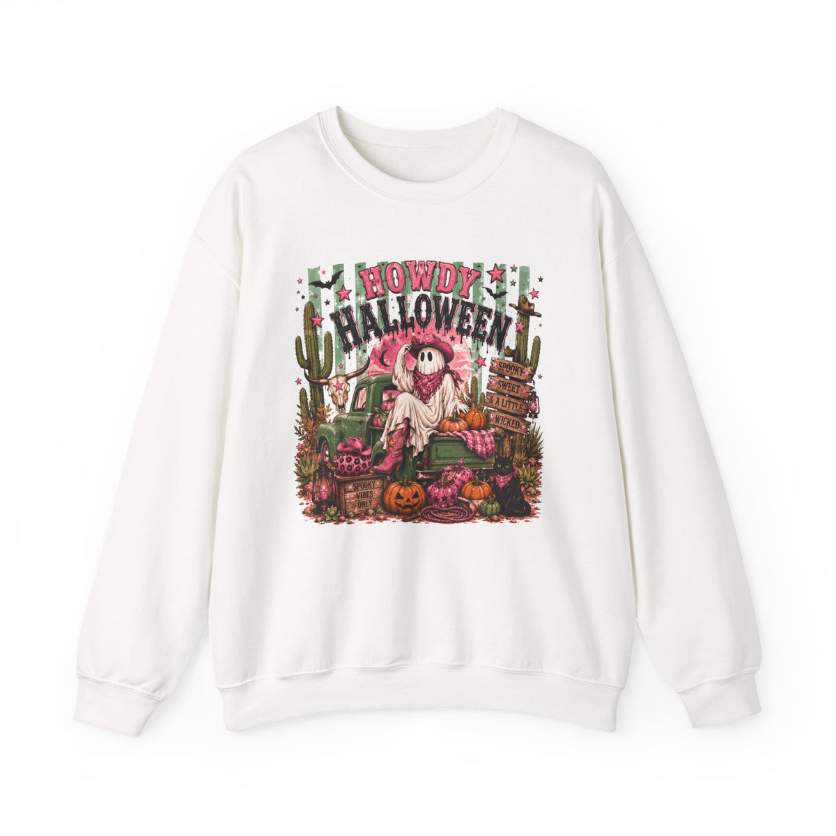 Howdy Halloween Crewneck Sweatshirt – Southwestern Ghost Pumpkin Fall Sweatshirt