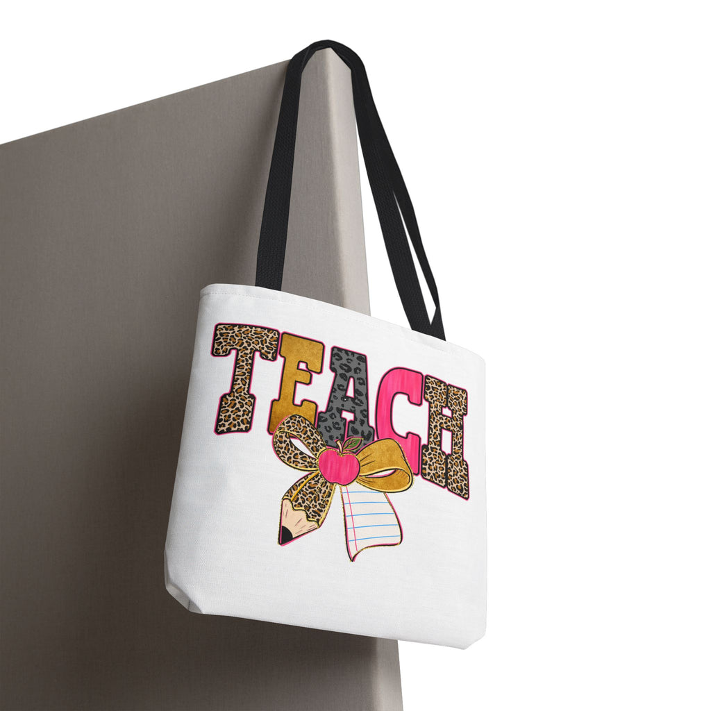 Teacher Leopard Print Pencil Tote Bag — Cute TEACH School Teacher Gift