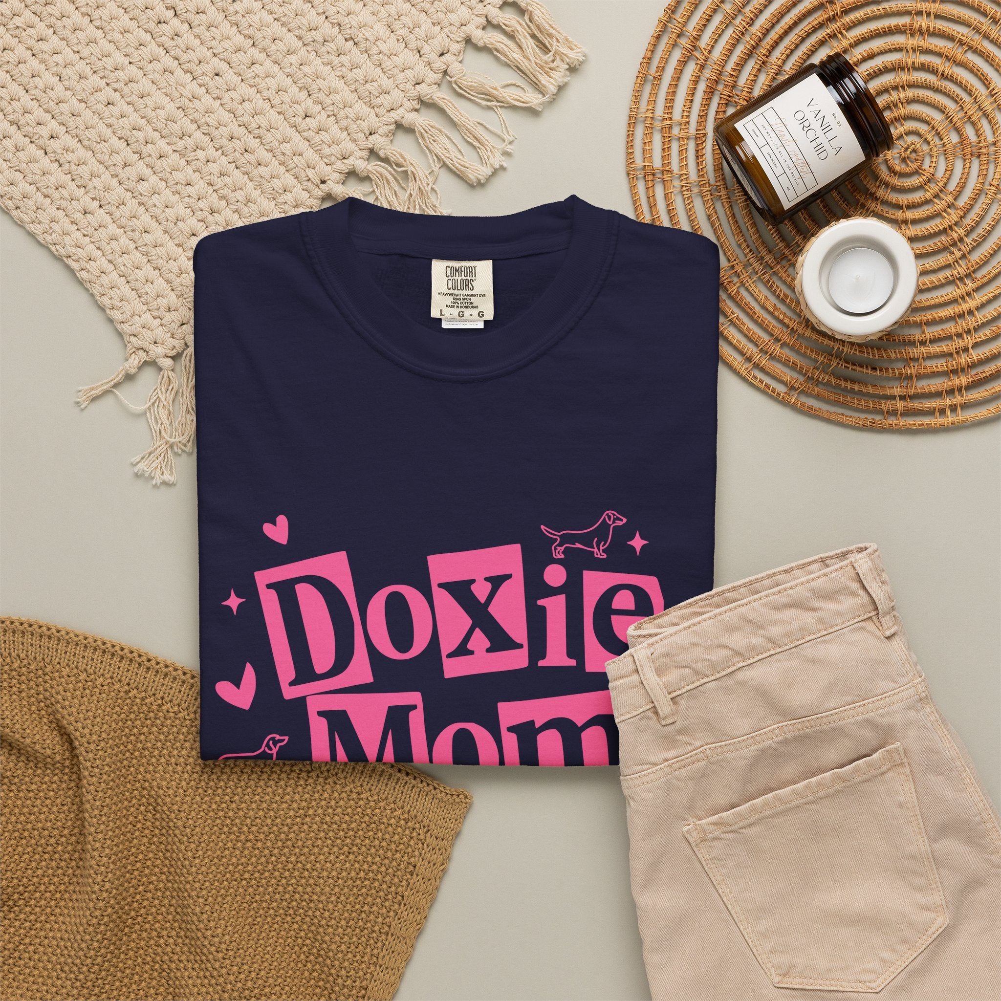 Doxie Mom T-Shirt — Cute Pink Dachshund Dog Mom Tee