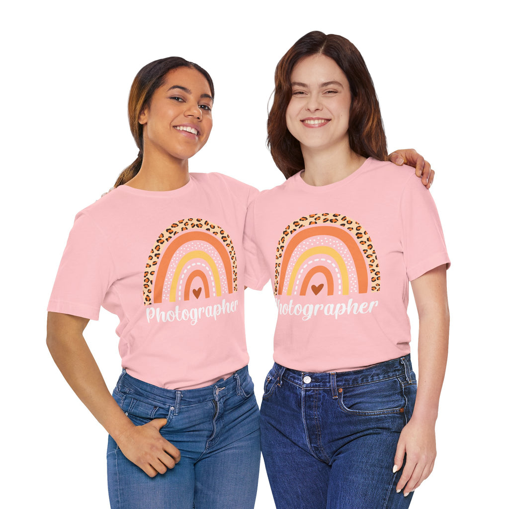 Leopard Rainbow  Photographer Tee — Boho Heart Graphic T-Shirt