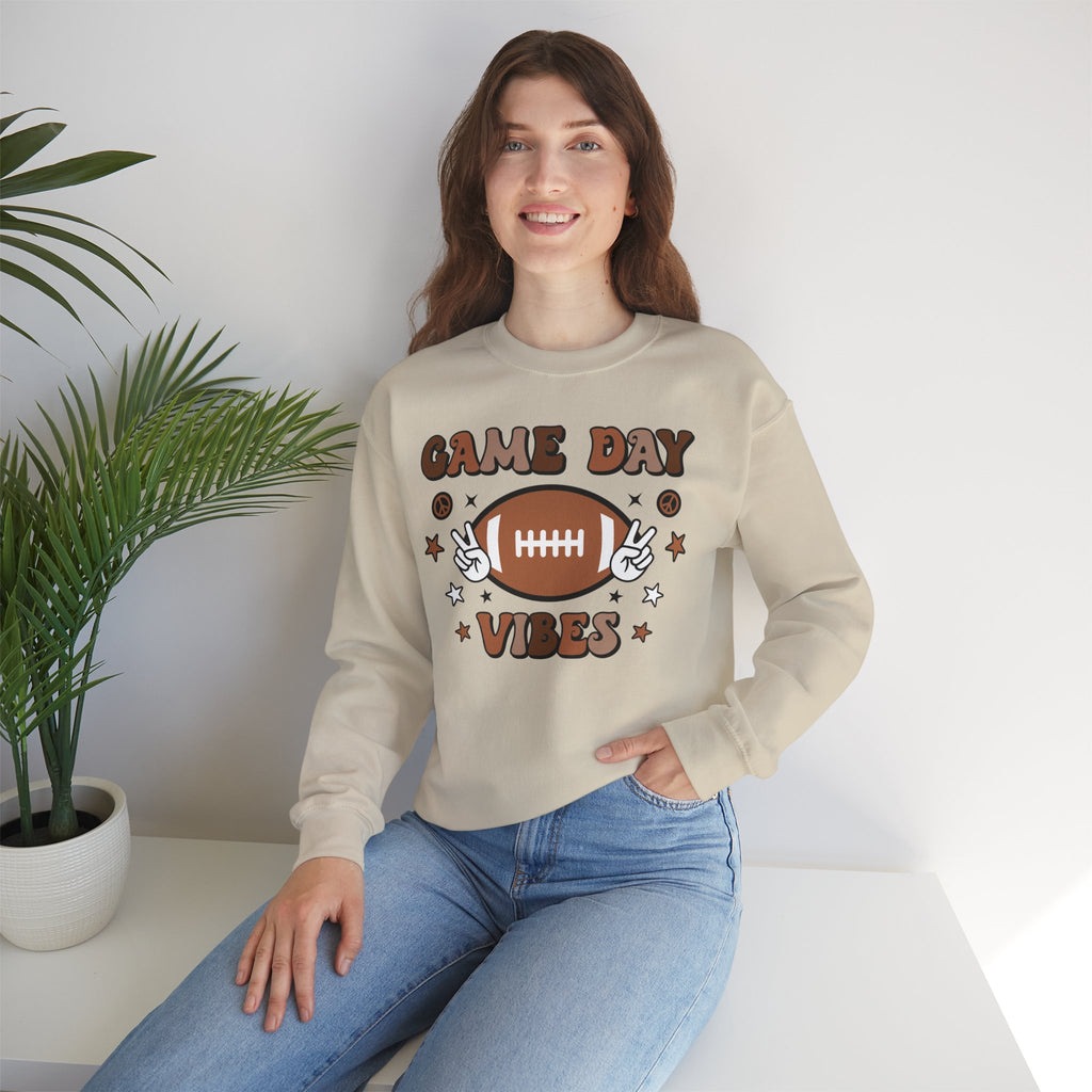 Game Day Vibes Sweatshirt — Retro Football Crewneck