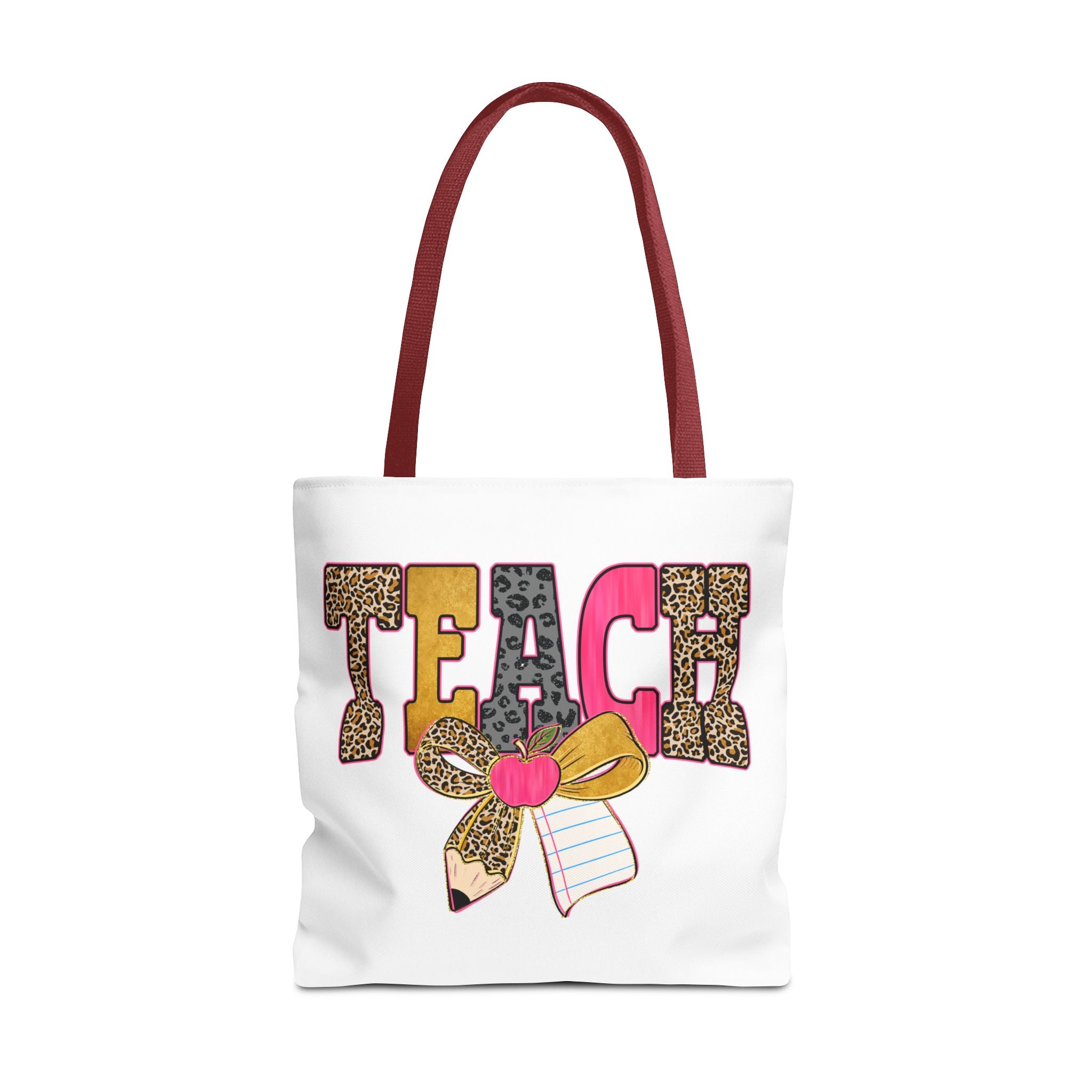 Teacher Leopard Print Pencil Tote Bag — Cute TEACH School Teacher Gift