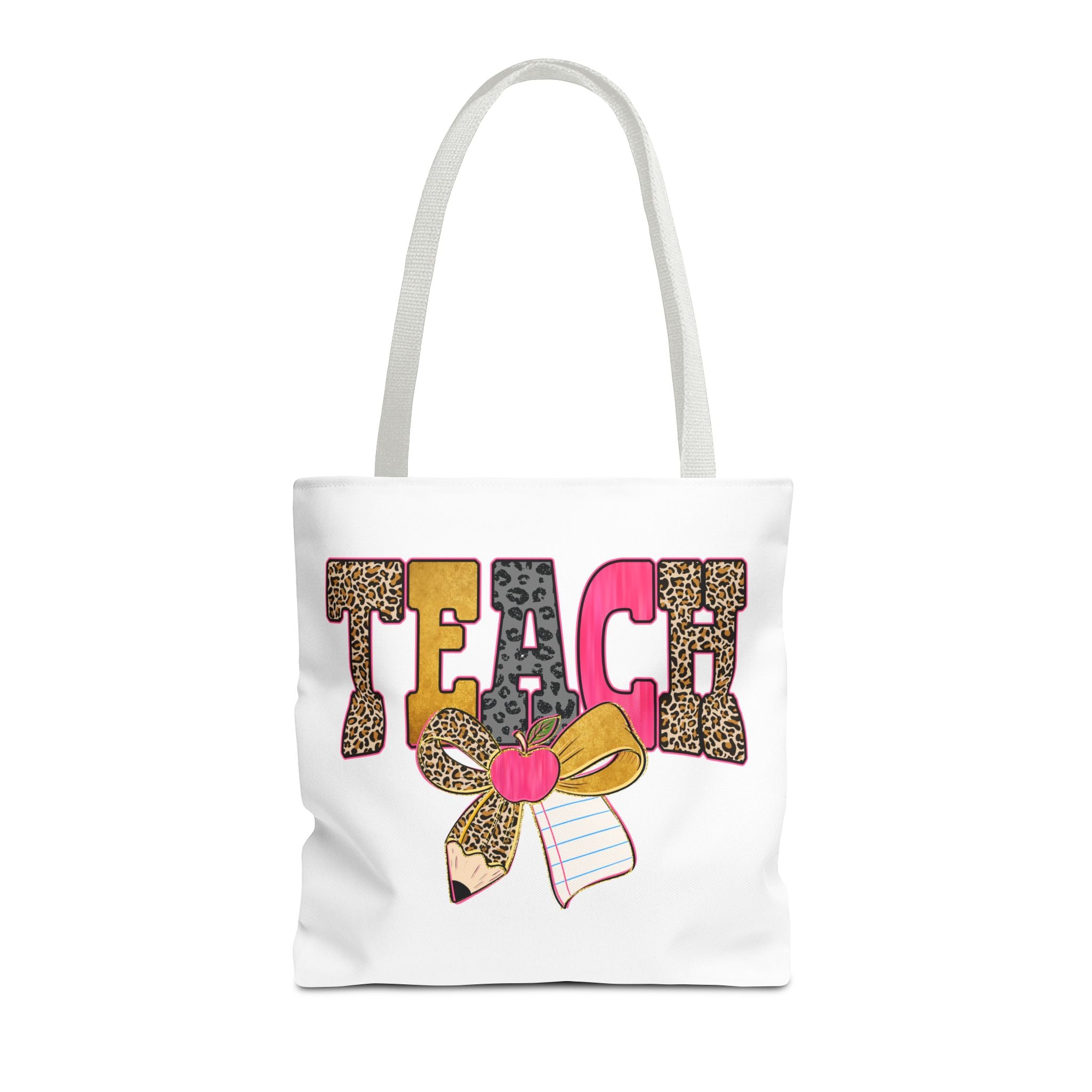Teacher Leopard Print Pencil Tote Bag — Cute TEACH School Teacher Gift