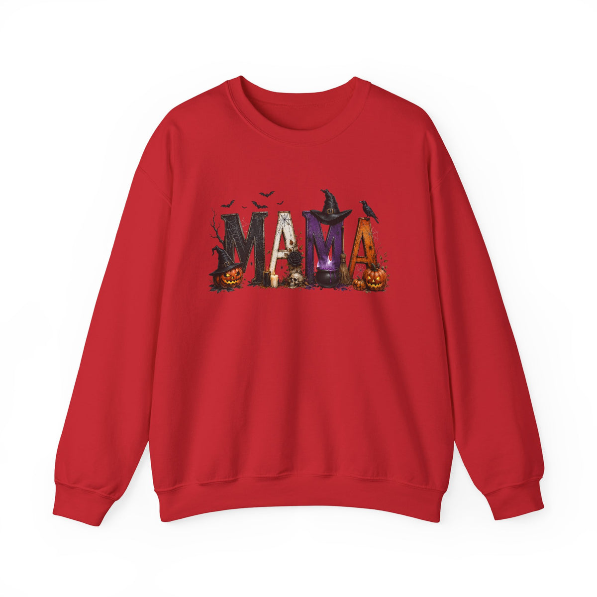 Halloween Mama Sweatshirt — Spooky Witch & Pumpkins Crewneck