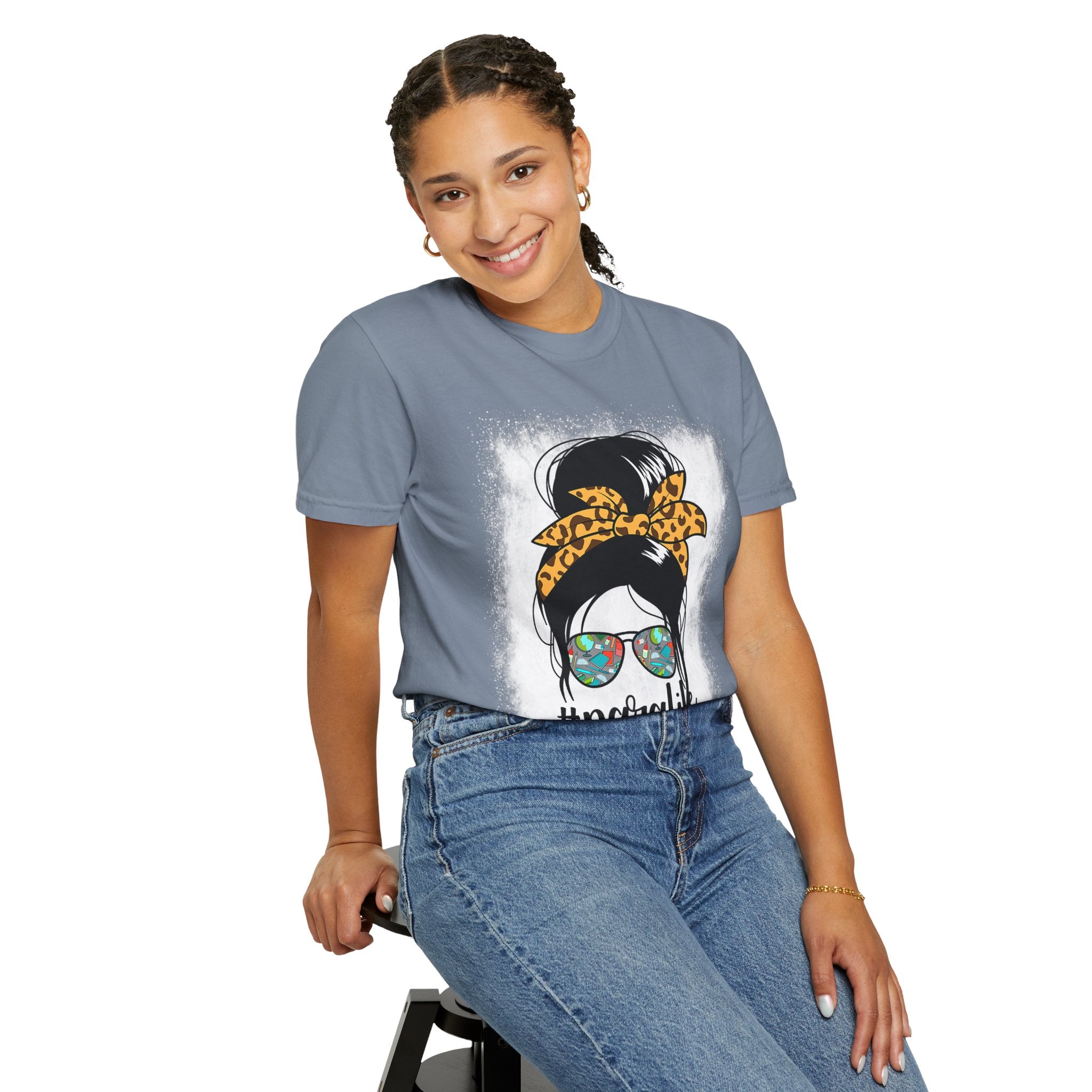 Para Life Graphic Tee — #paralife Sunglasses Messy Bun Shirt for Moms