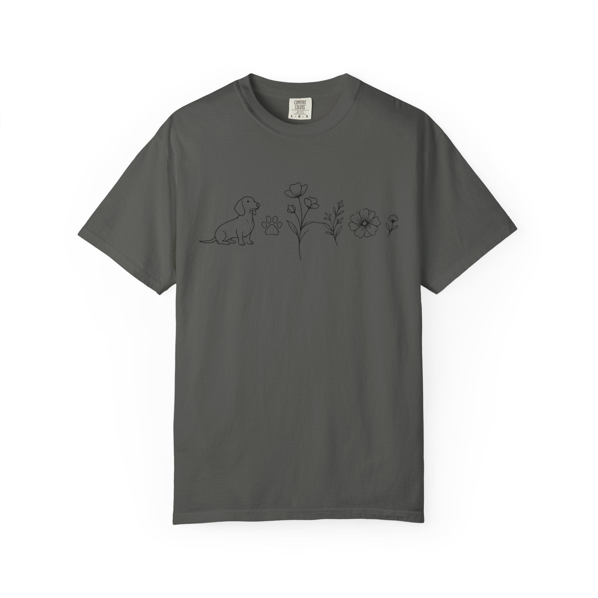 Dachshund Dog & Wildflowers Graphic T-Shirt