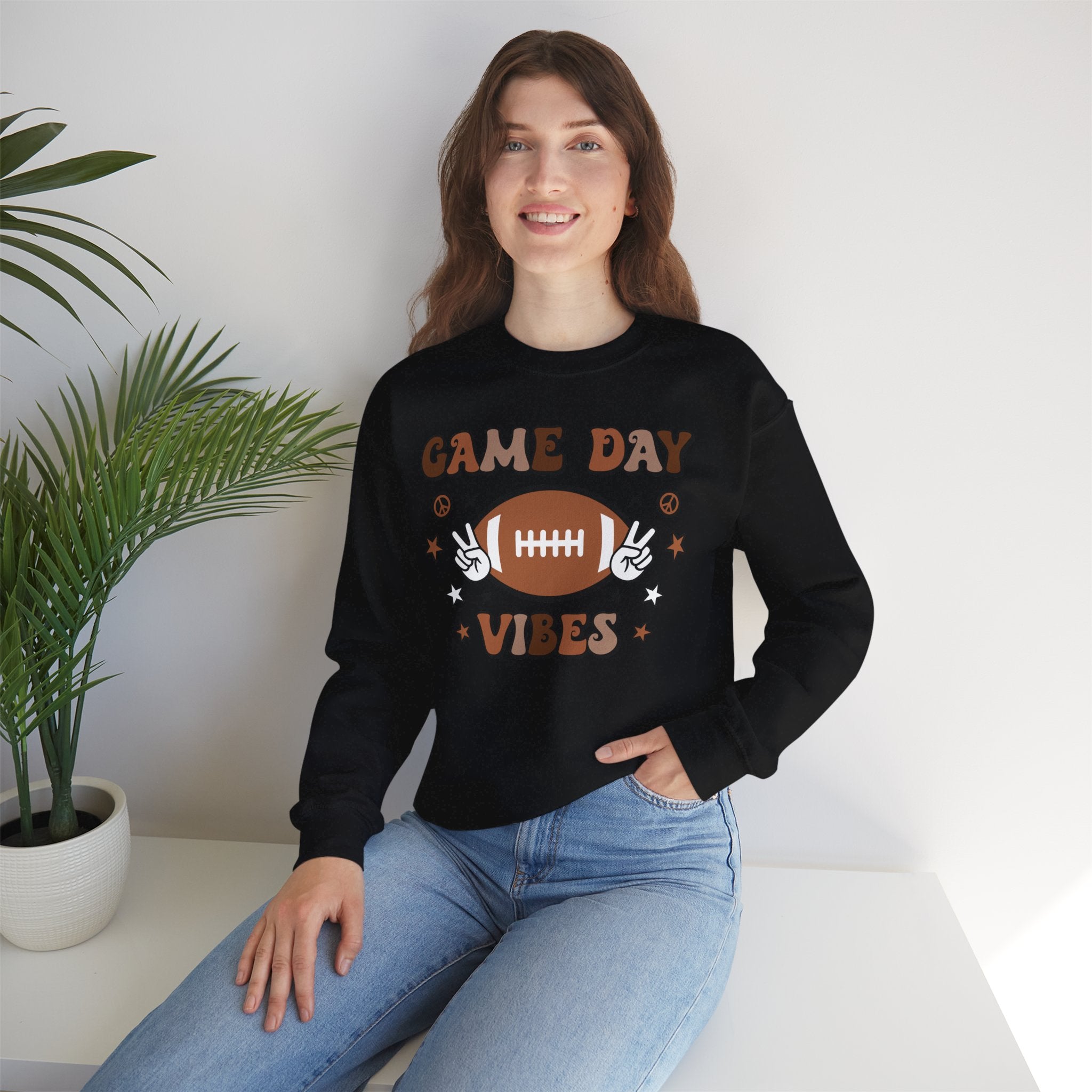 Game Day Vibes Sweatshirt — Retro Football Crewneck