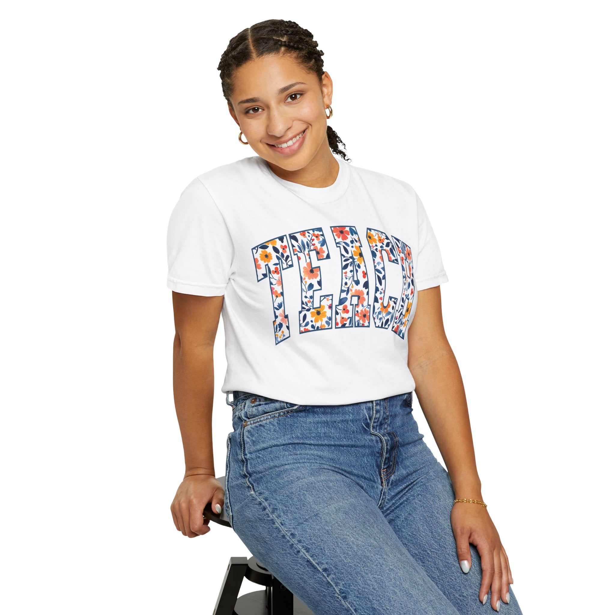 Teach Floral T‑Shirt — Floral Pattern TEACH Teacher Appreciation Gift