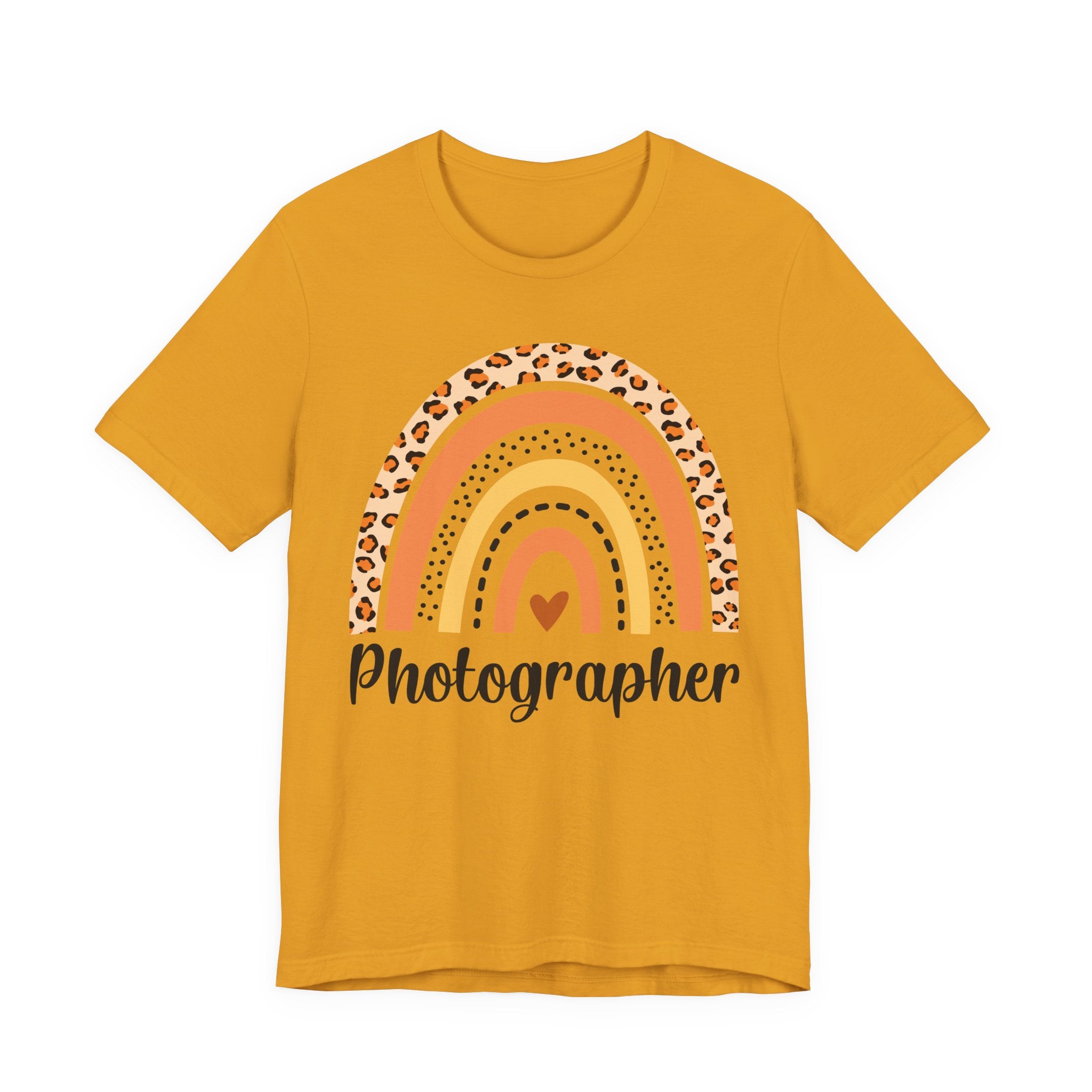 Photographer Rainbow Tee — Leopard Print Rainbow Graphic T-Shirt for Photographers