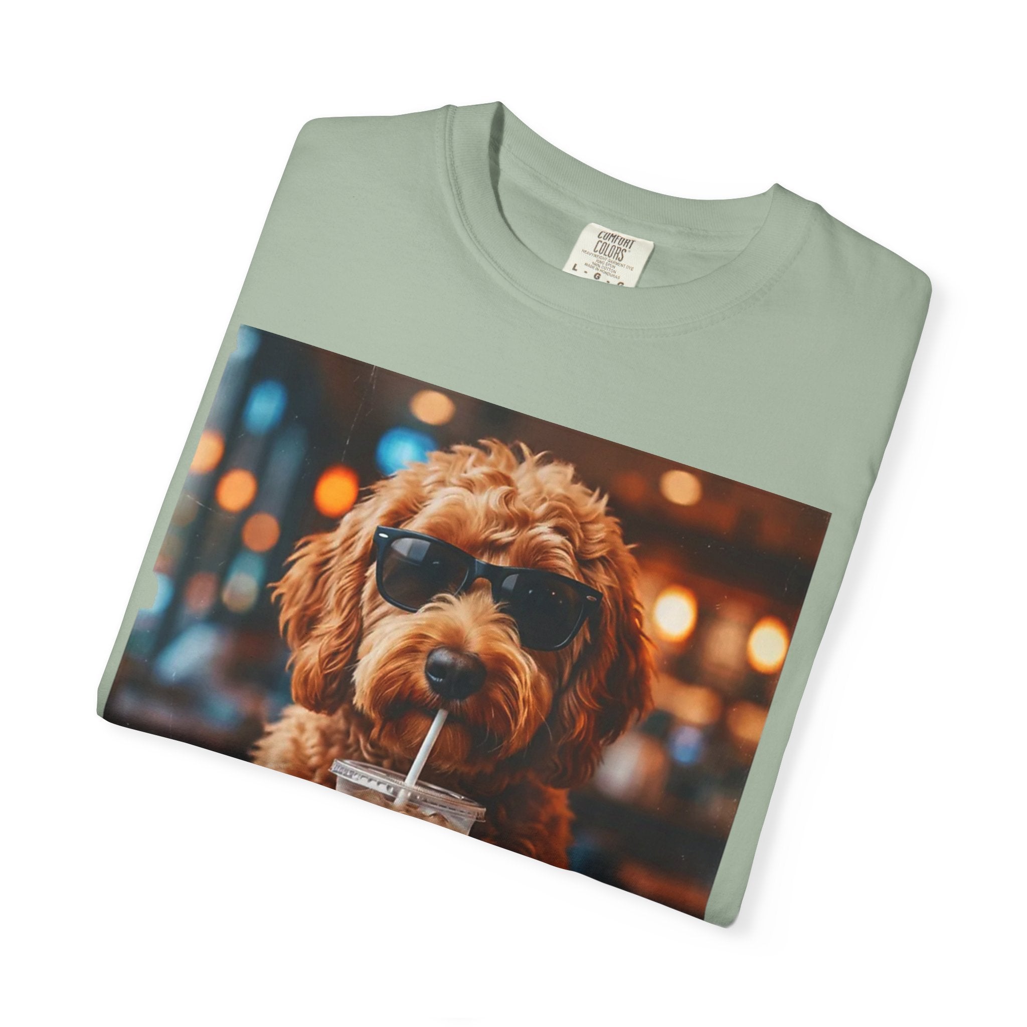 Cool Dog Drinking Iced Coffee T-Shirt