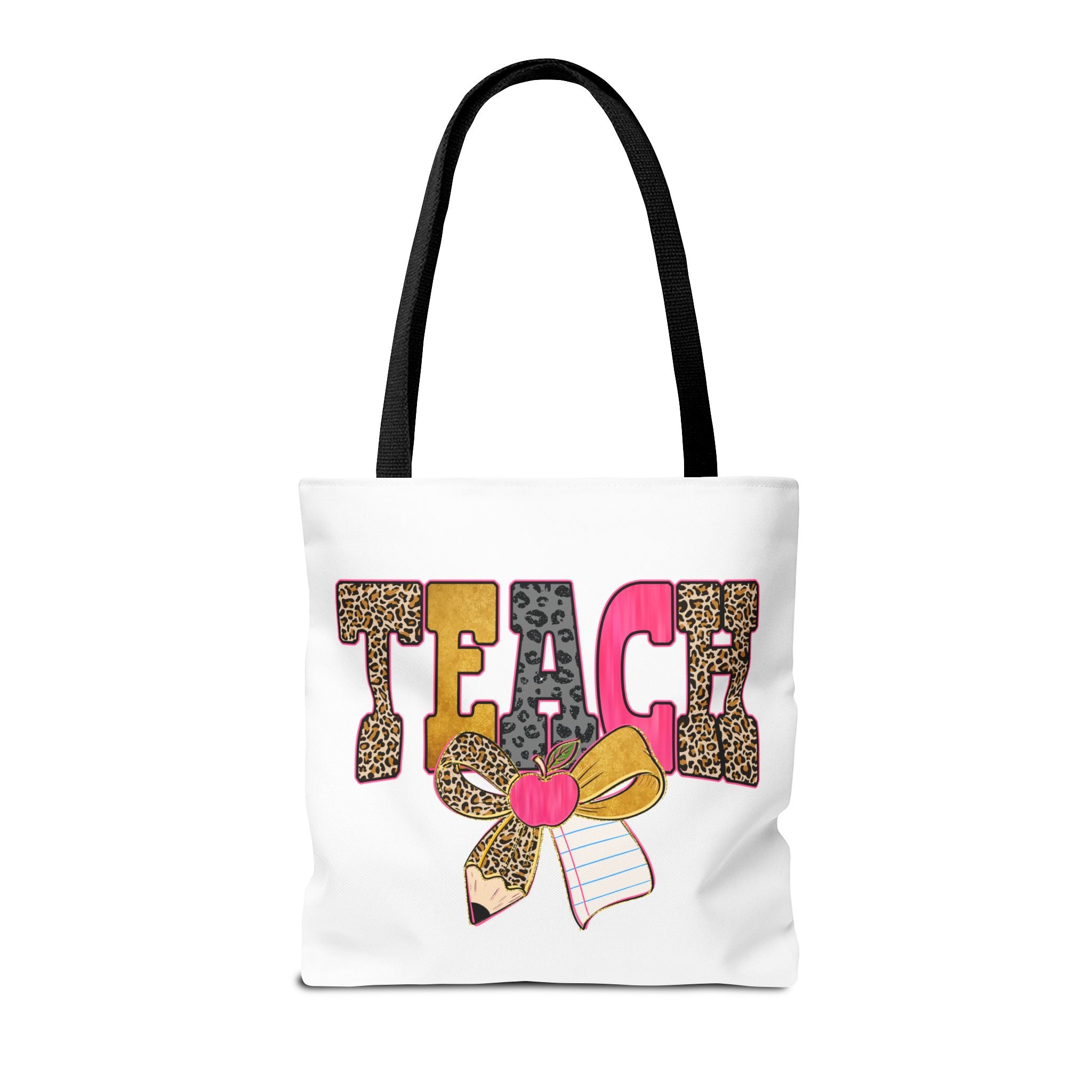 Teacher Leopard Print Pencil Tote Bag — Cute TEACH School Teacher Gift