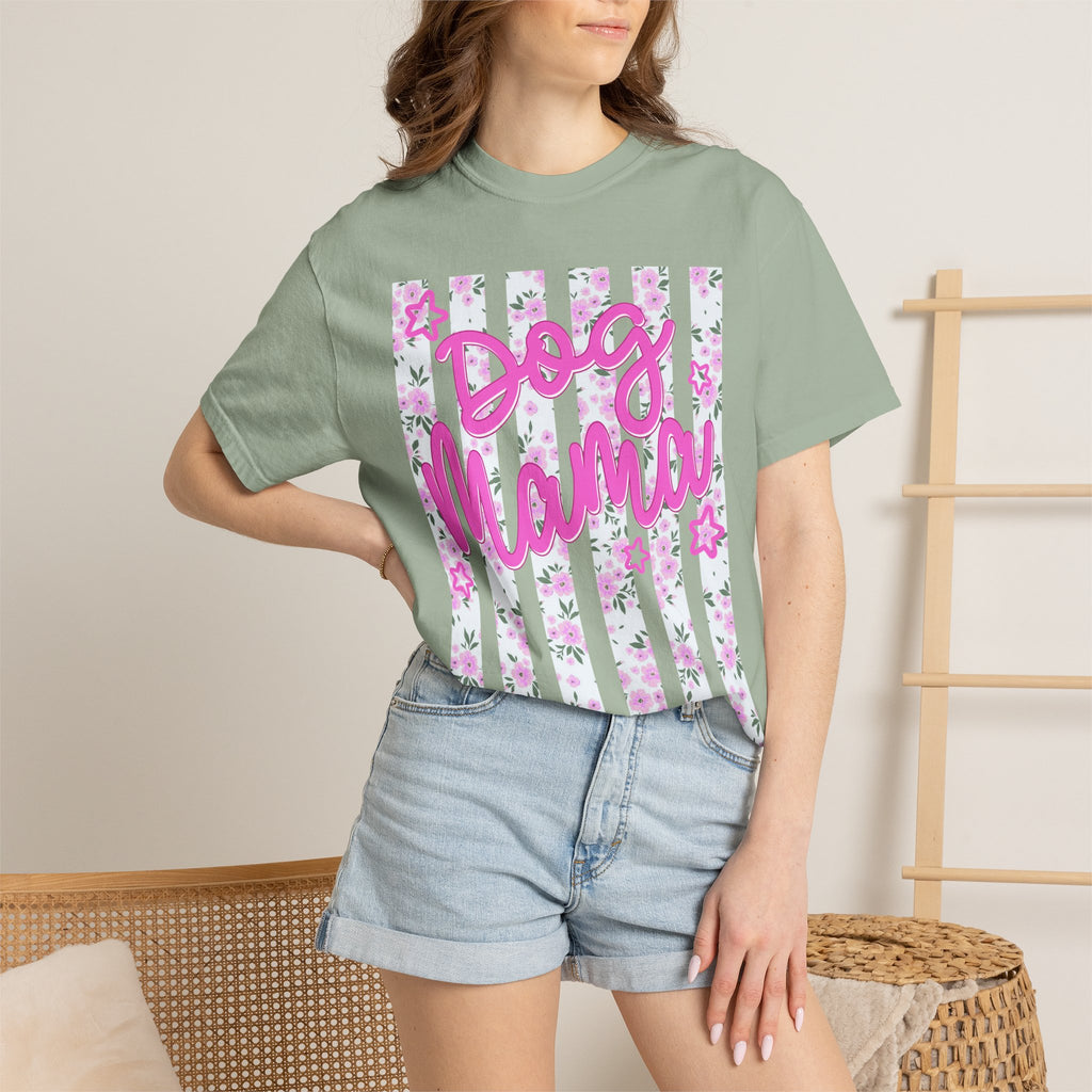 Dog Mama Floral Flag T-Shirt