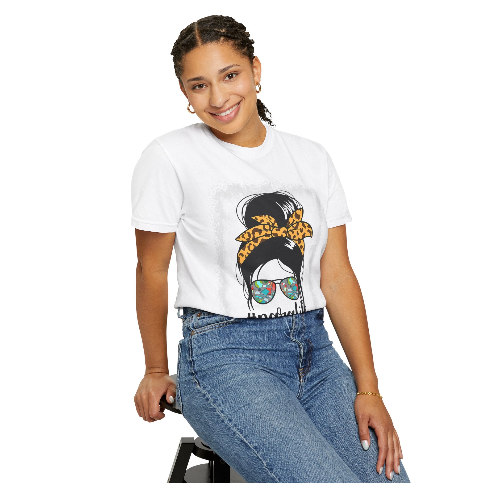 Para Life Graphic Tee — #paralife Sunglasses Messy Bun Shirt for Moms