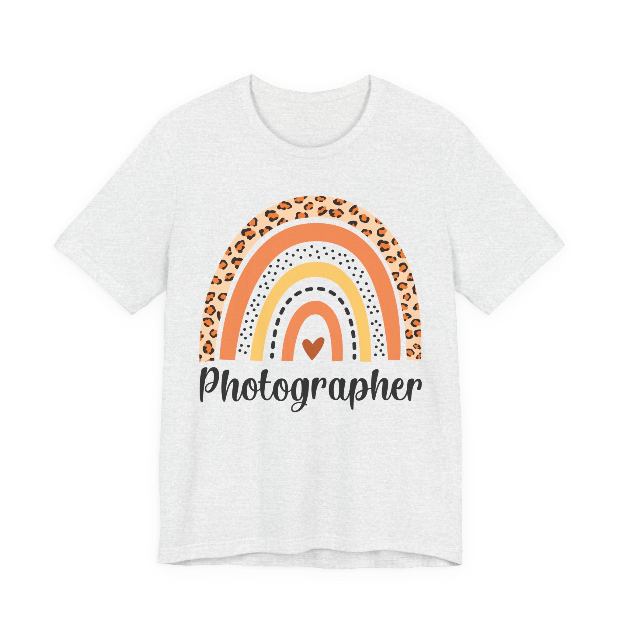 Photographer Rainbow Tee — Leopard Print Rainbow Graphic T-Shirt for Photographers